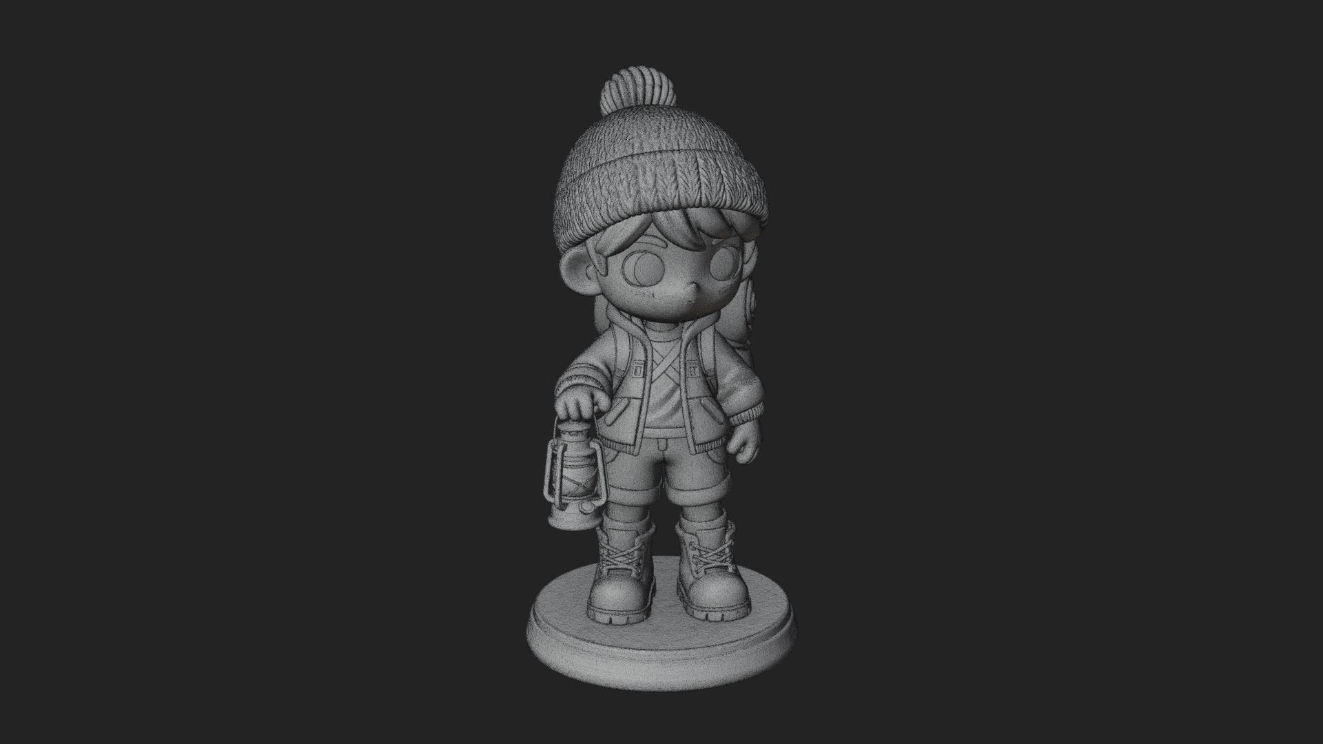 Chibi Lantern Hiker Statue Design 2 3D Print Model 3D Model
