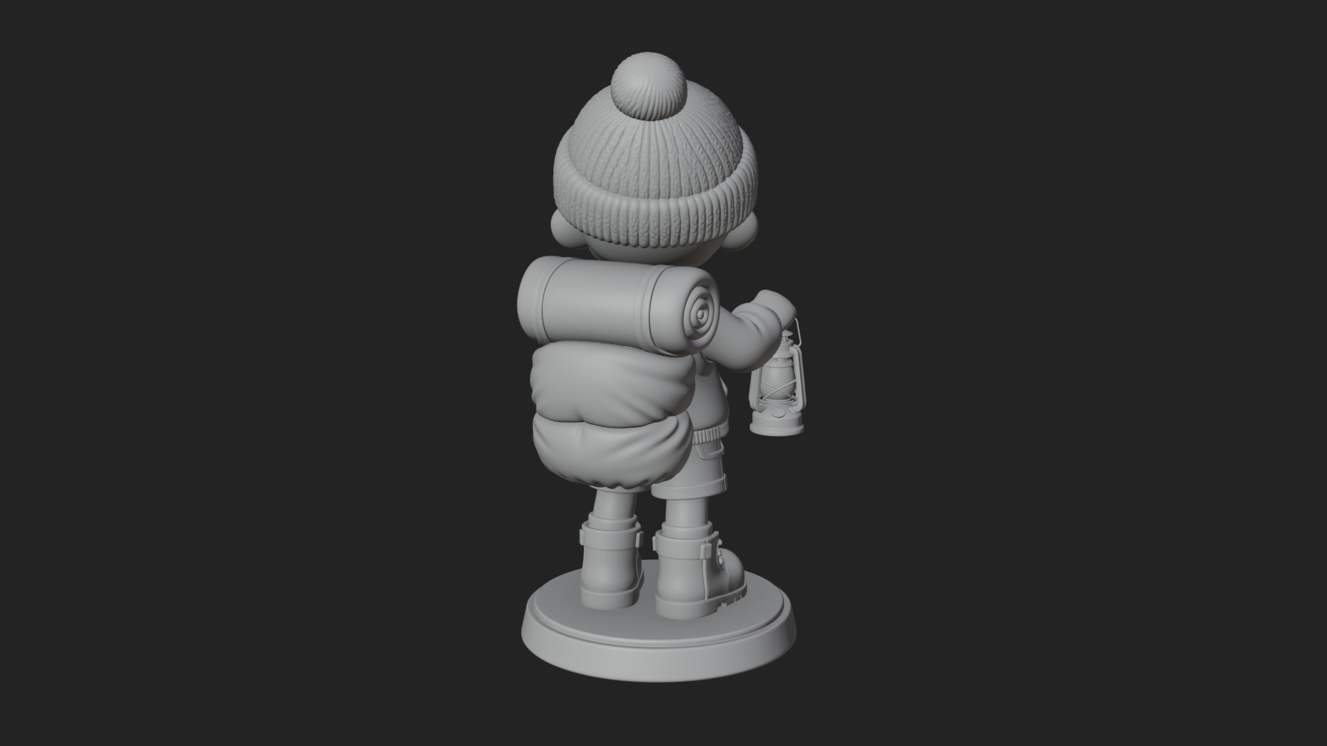 Chibi Lantern Hiker Statue Design 3 3D Print Model 3D Model