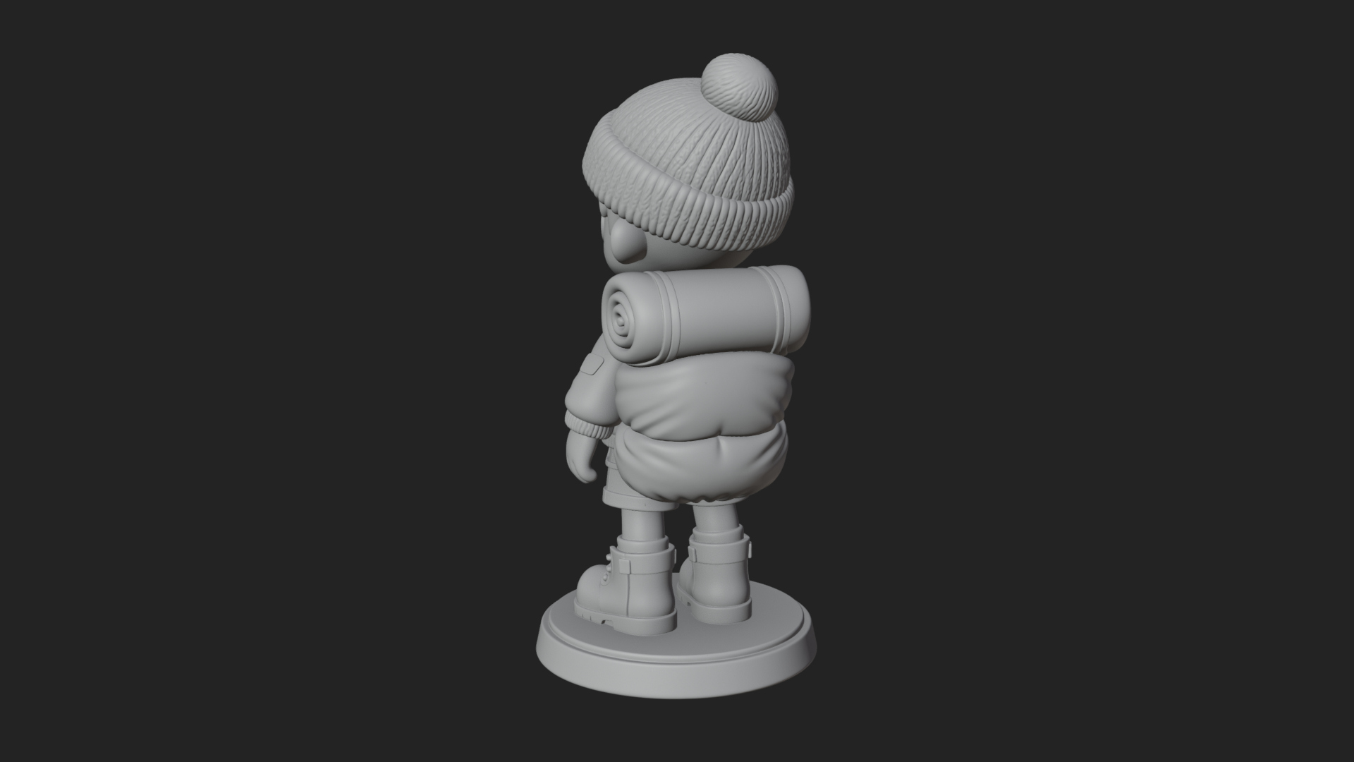 Chibi Lantern Hiker Statue Design 3 3D Print Model 3D Model