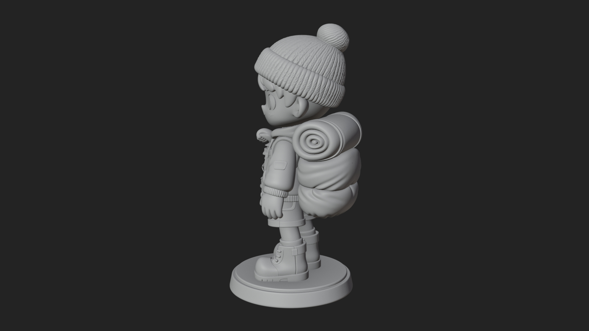 Chibi Lantern Hiker Statue Design 3 3D Print Model 3D Model