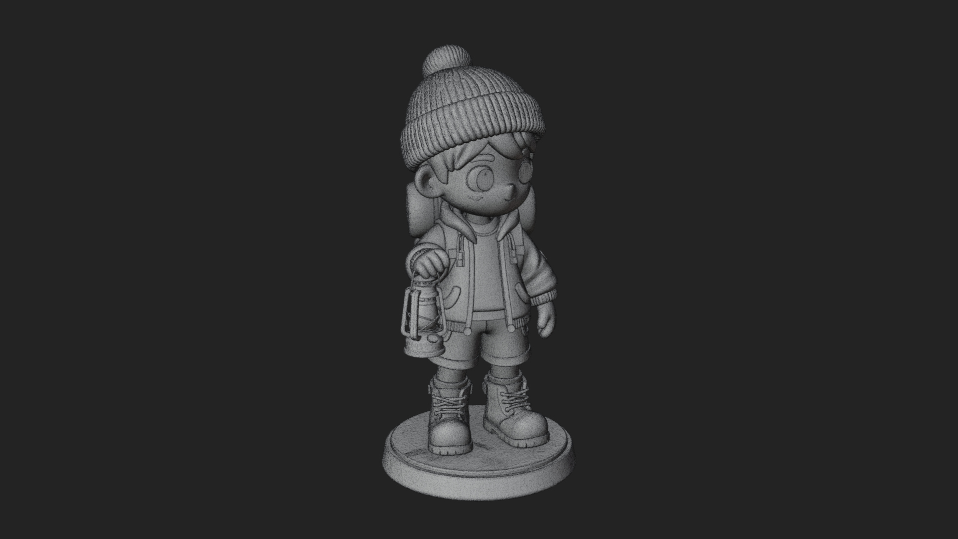Chibi Lantern Hiker Statue Design 3 3D Print Model 3D Model