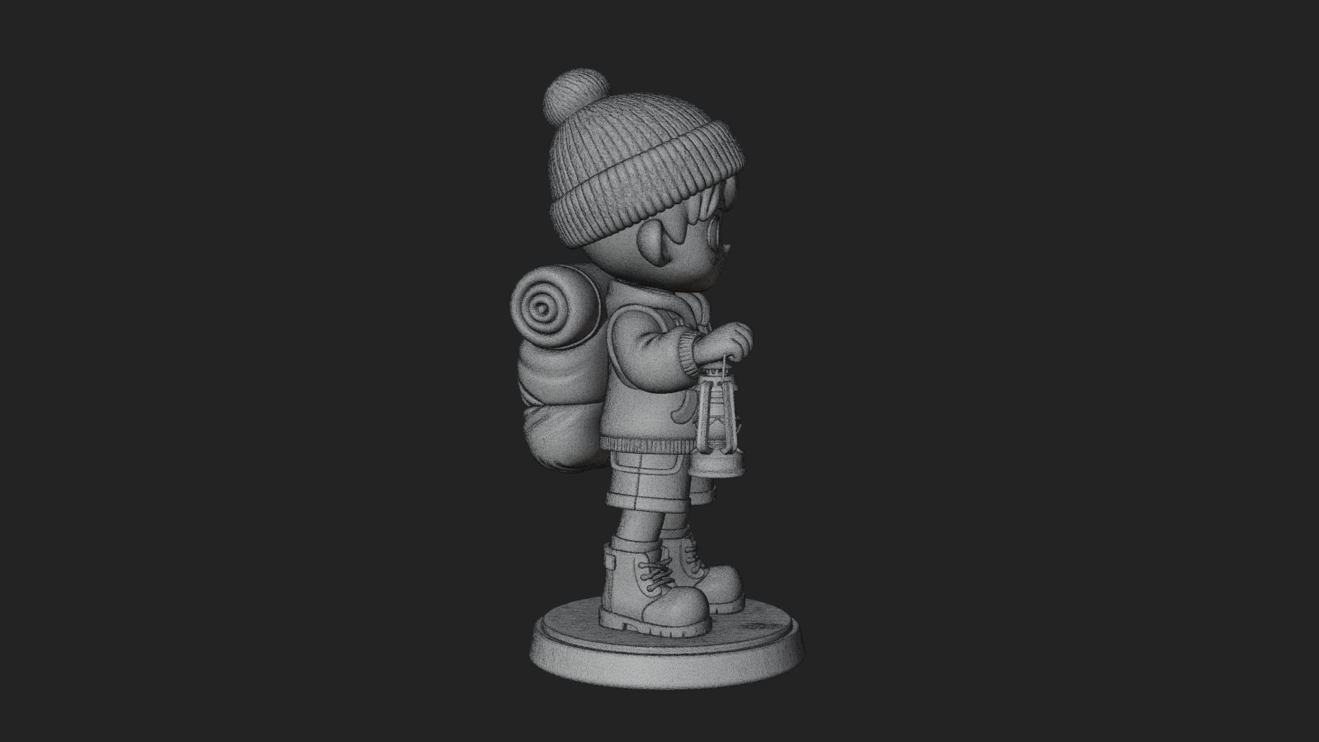 Chibi Lantern Hiker Statue Design 3 3D Print Model 3D Model