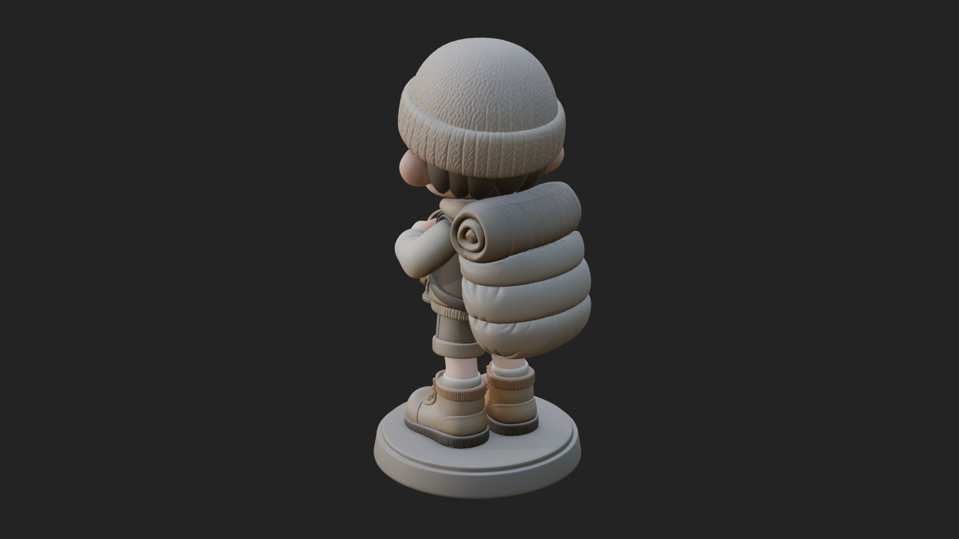 Chibi Lantern Hiker Statue Design 4 3D Print Model 3D Model