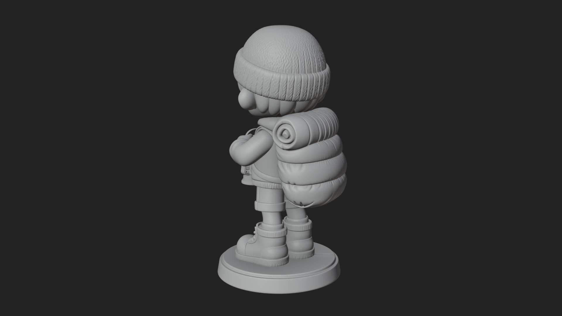 Chibi Lantern Hiker Statue Design 4 3D Print Model 3D Model