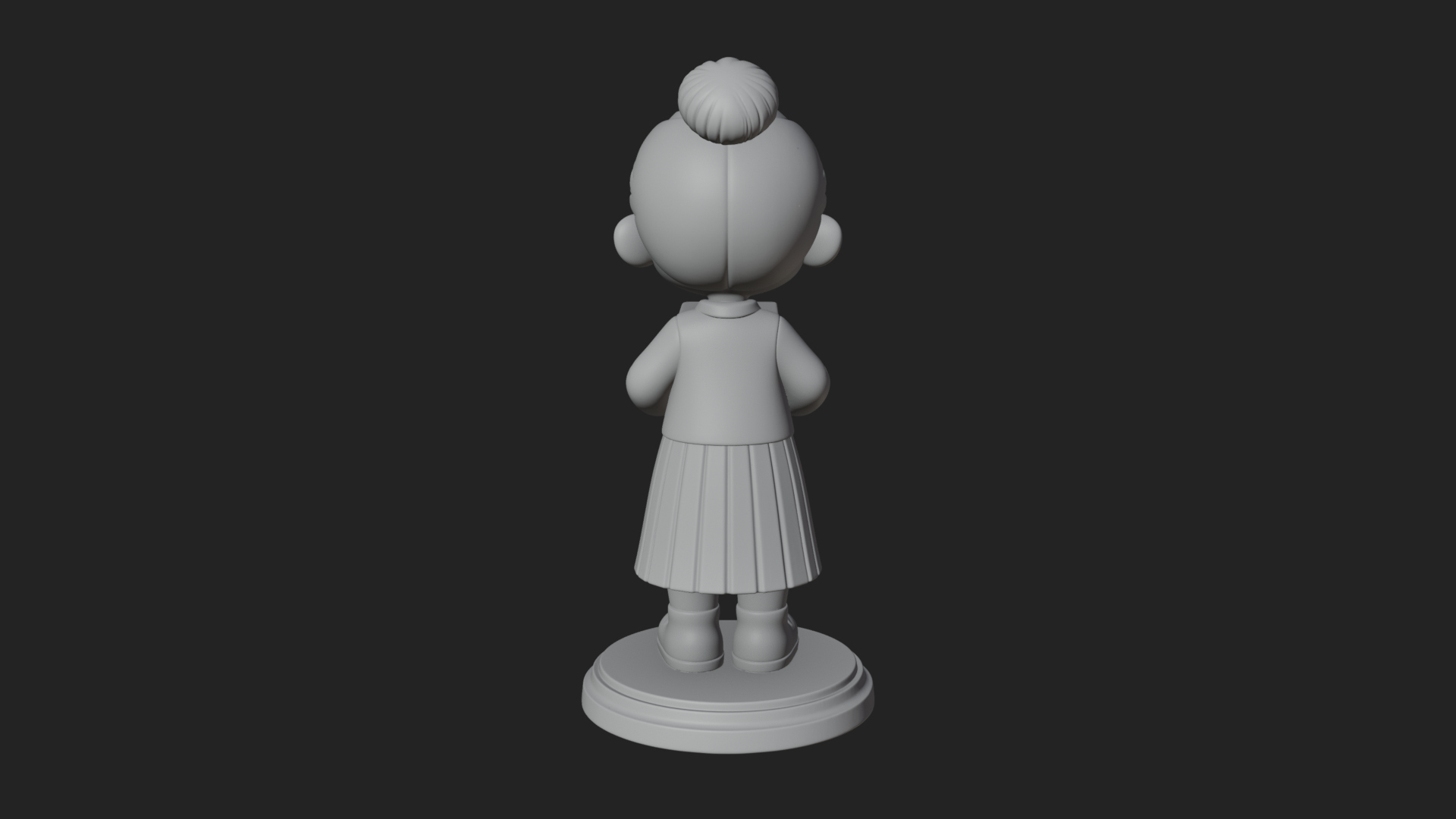 Chibi Librarian Lady Statue Design 1 3D Print Model 3D Model
