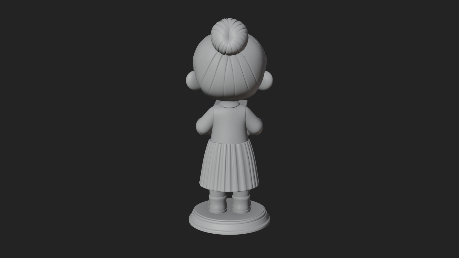Chibi Librarian Lady Statue Design 2 3D Print Model 3D Model