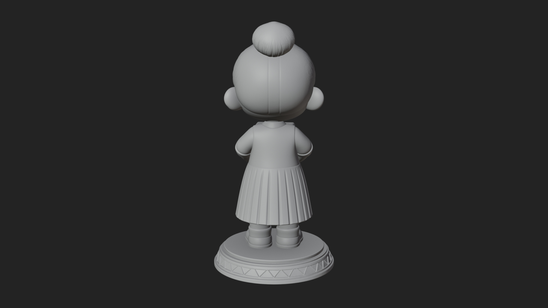 Chibi Librarian Lady Statue Design 3 3D Print Model 3D Model