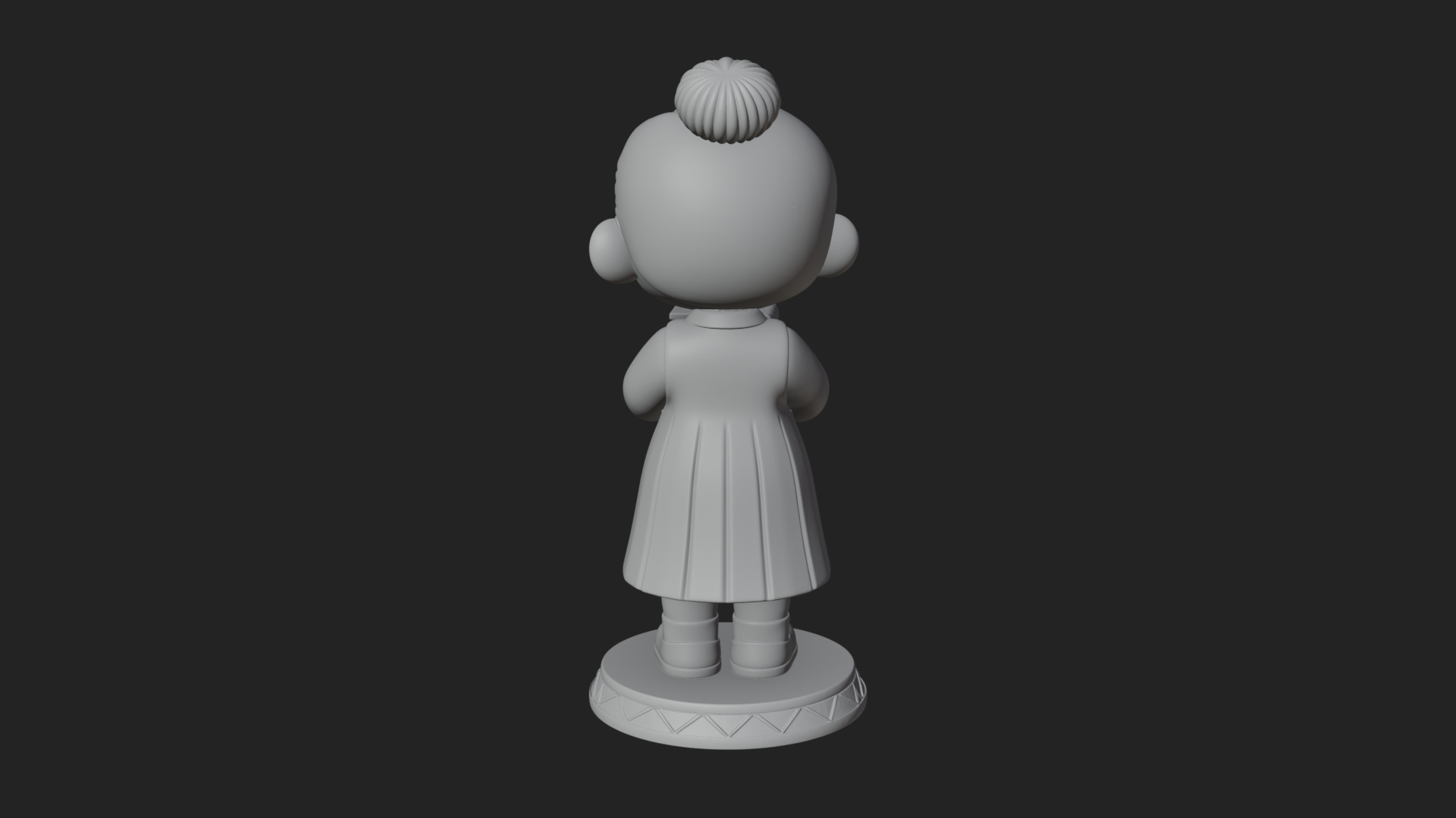 Chibi Librarian Lady Statue Design 4 3D Print Model 3D Model