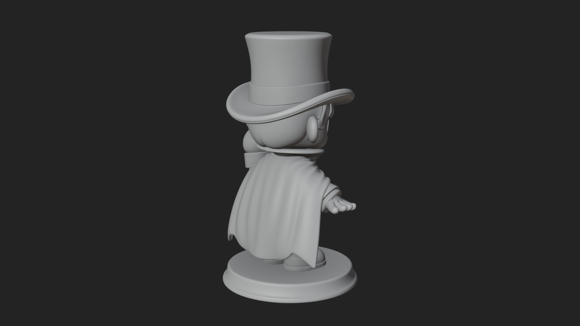 Chibi Magician with Rabbit Statue Design 1 3D Print Model 3D Model