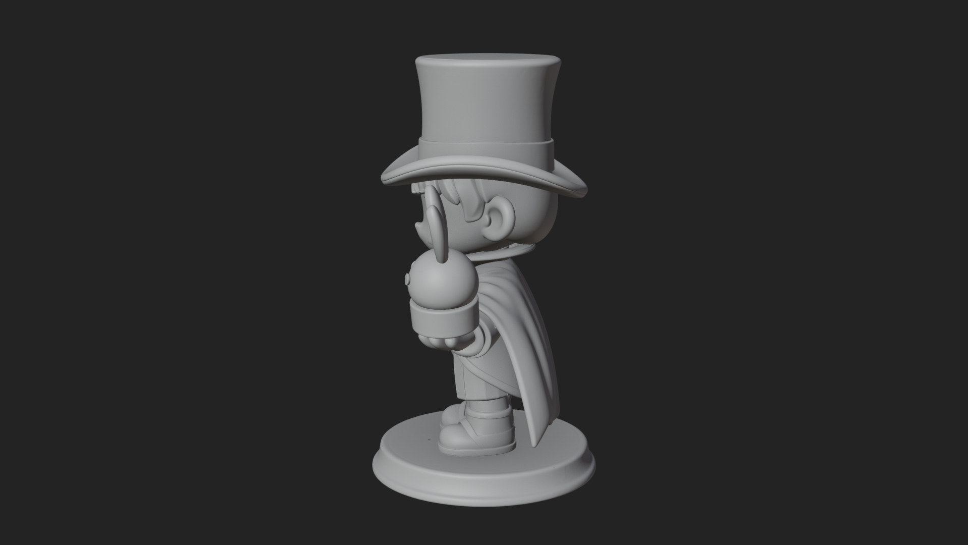 Chibi Magician with Rabbit Statue Design 1 3D Print Model 3D Model