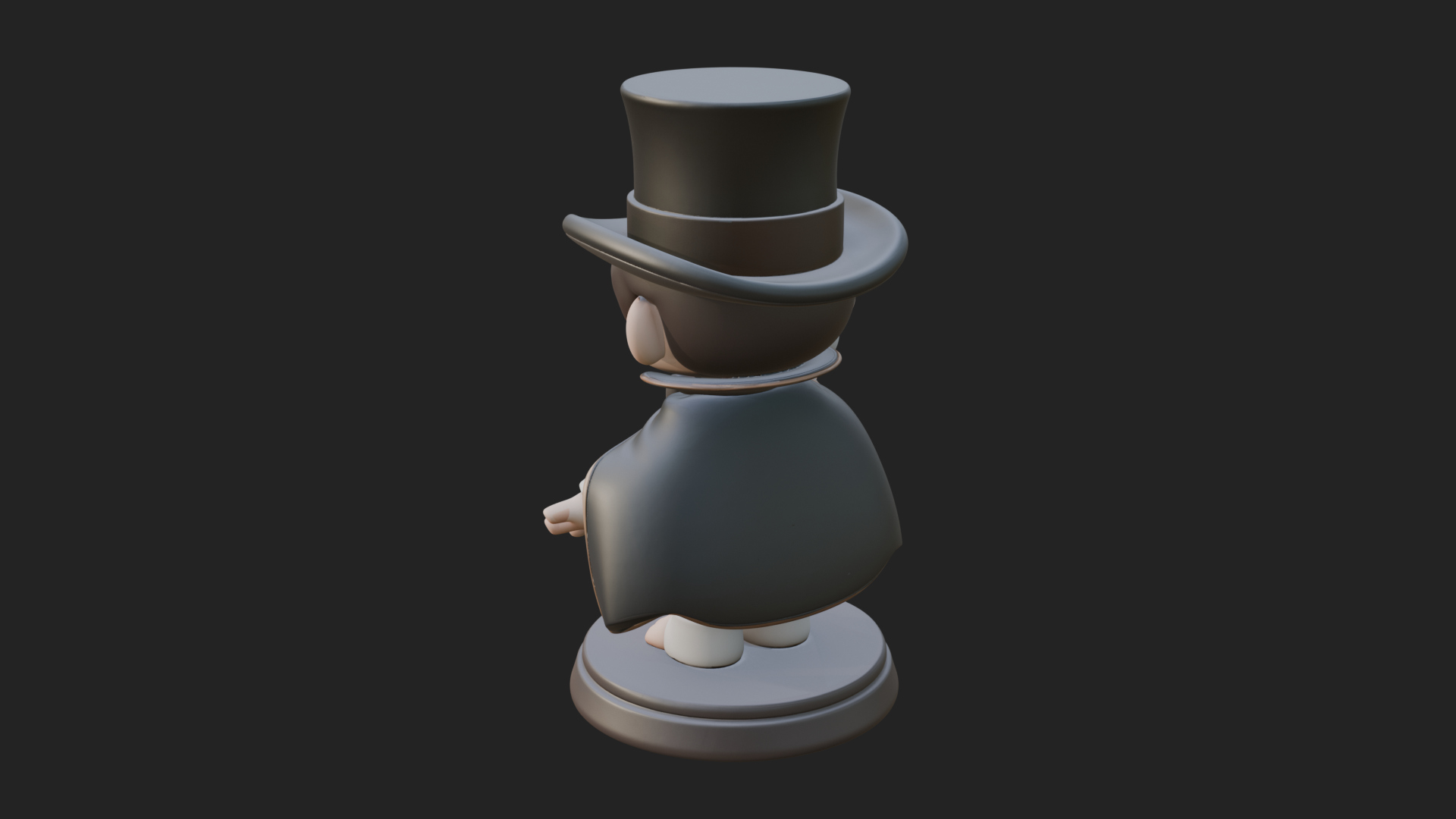 Chibi Magician with Rabbit Statue Design 2 3D Print Model 3D Model