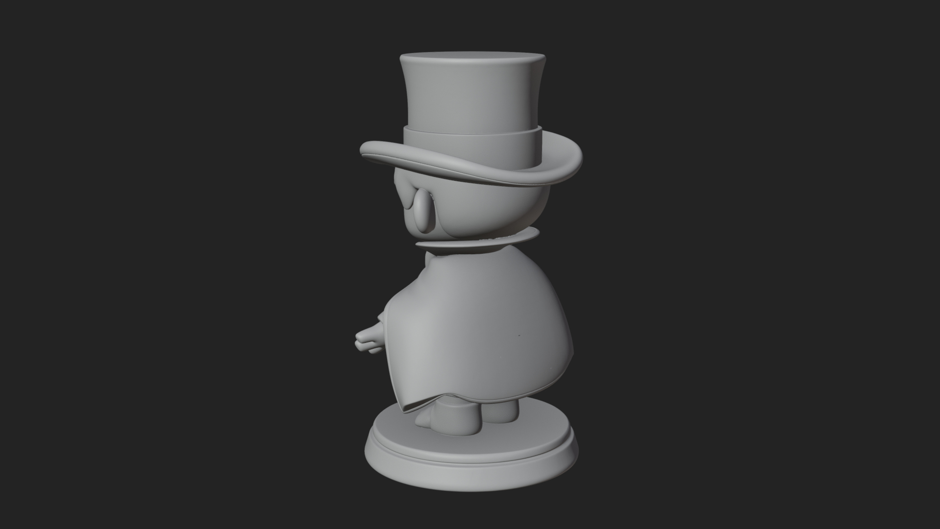 Chibi Magician with Rabbit Statue Design 2 3D Print Model 3D Model