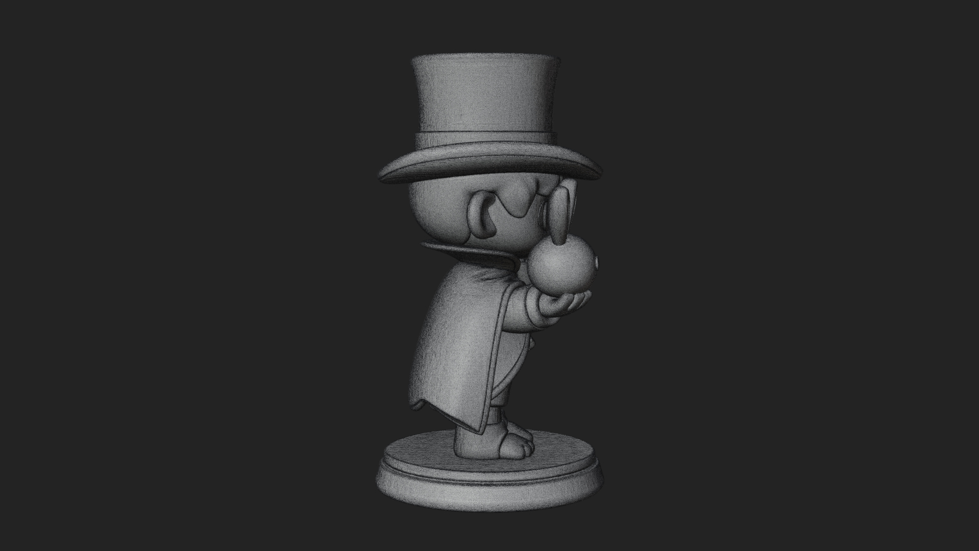 Chibi Magician with Rabbit Statue Design 2 3D Print Model 3D Model