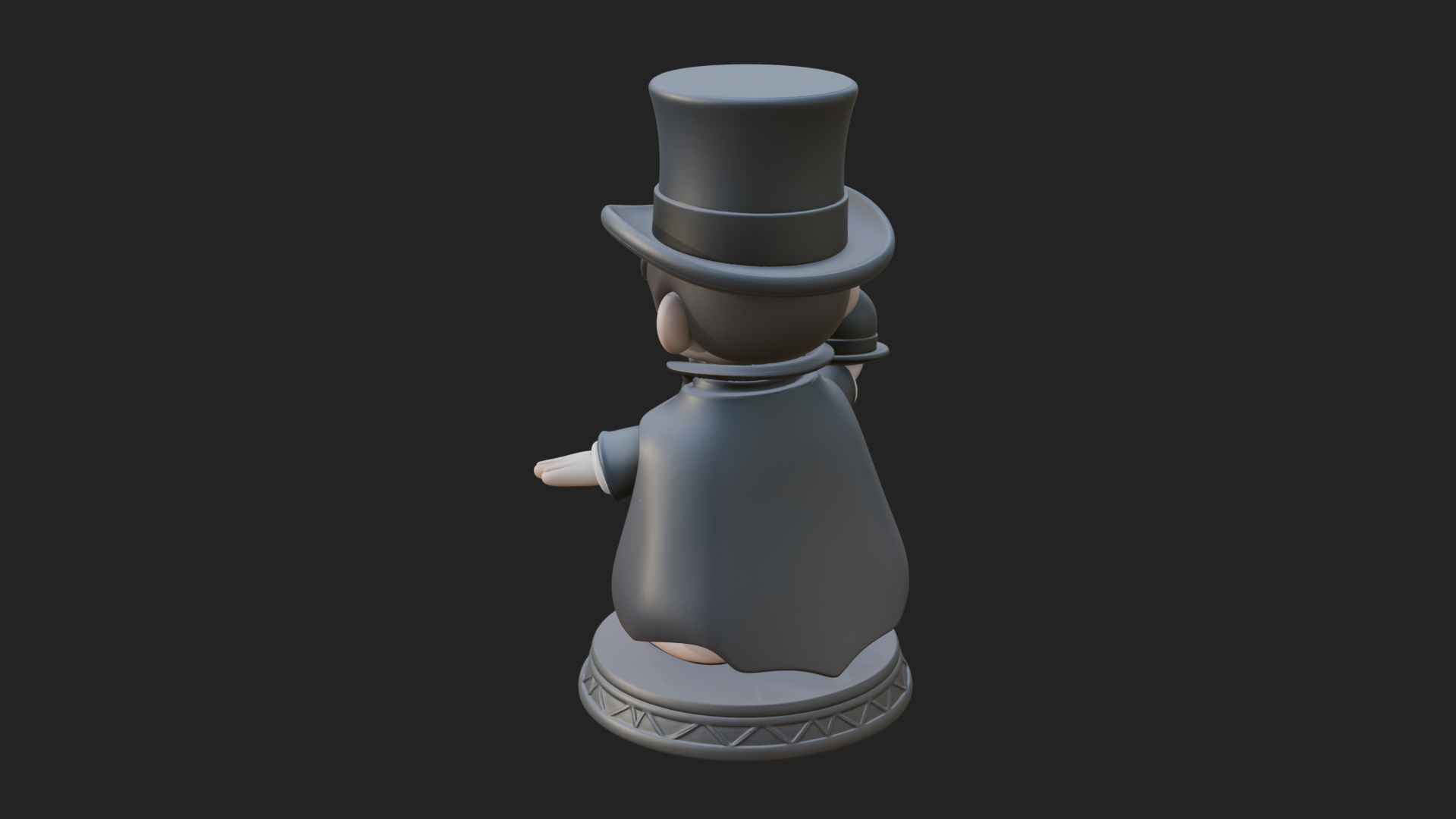 Chibi Magician with Rabbit Statue Design 3 3D Print Model 3D Model