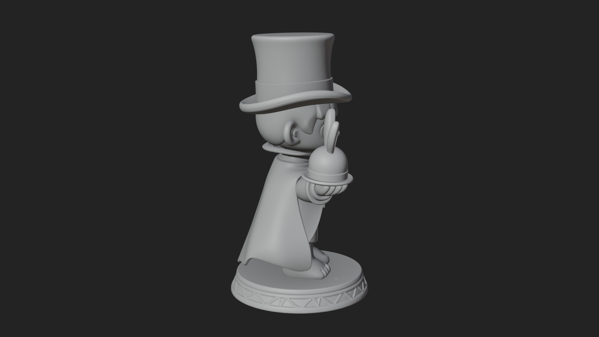 Chibi Magician with Rabbit Statue Design 3 3D Print Model 3D Model