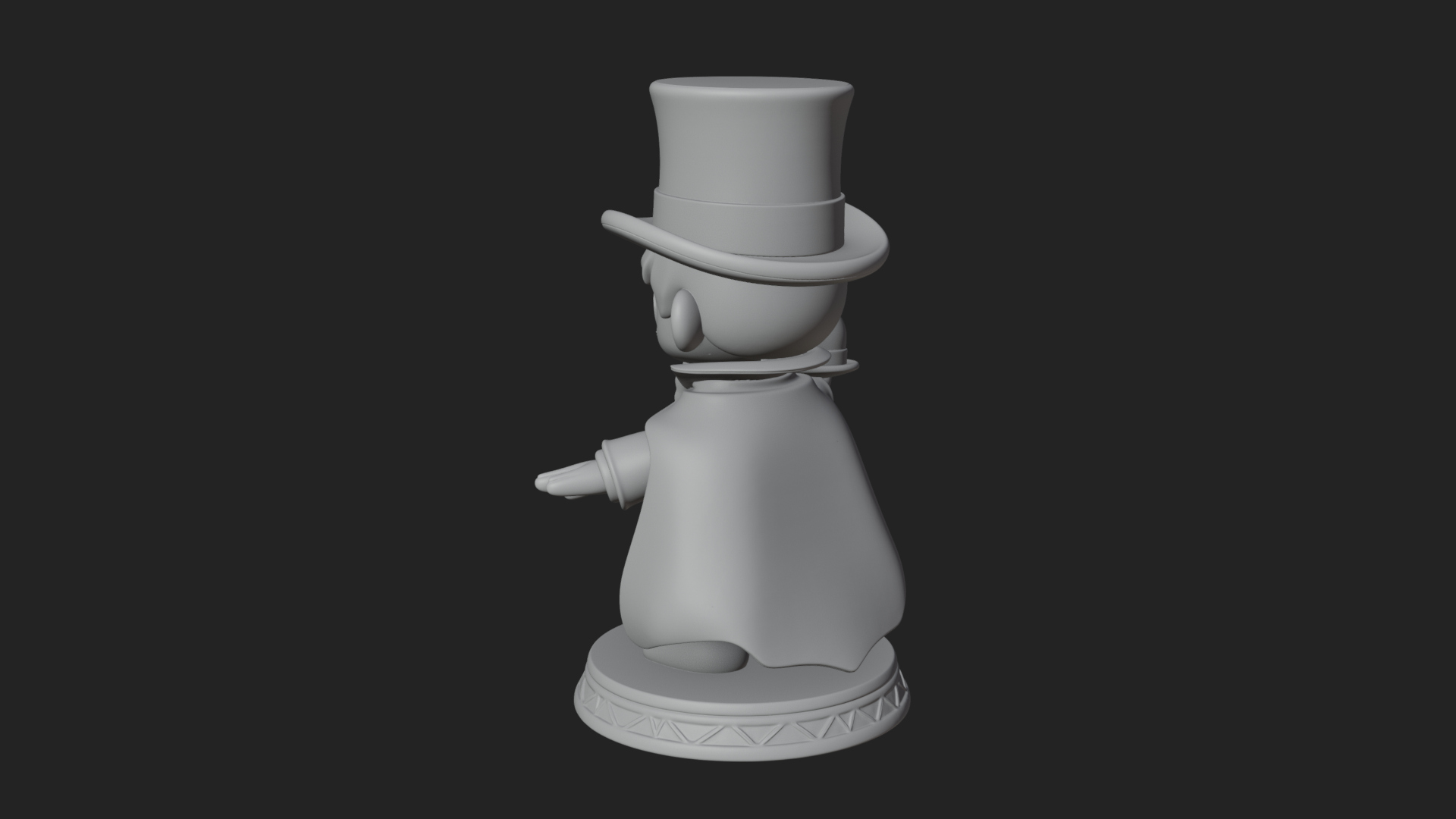 Chibi Magician with Rabbit Statue Design 3 3D Print Model 3D Model