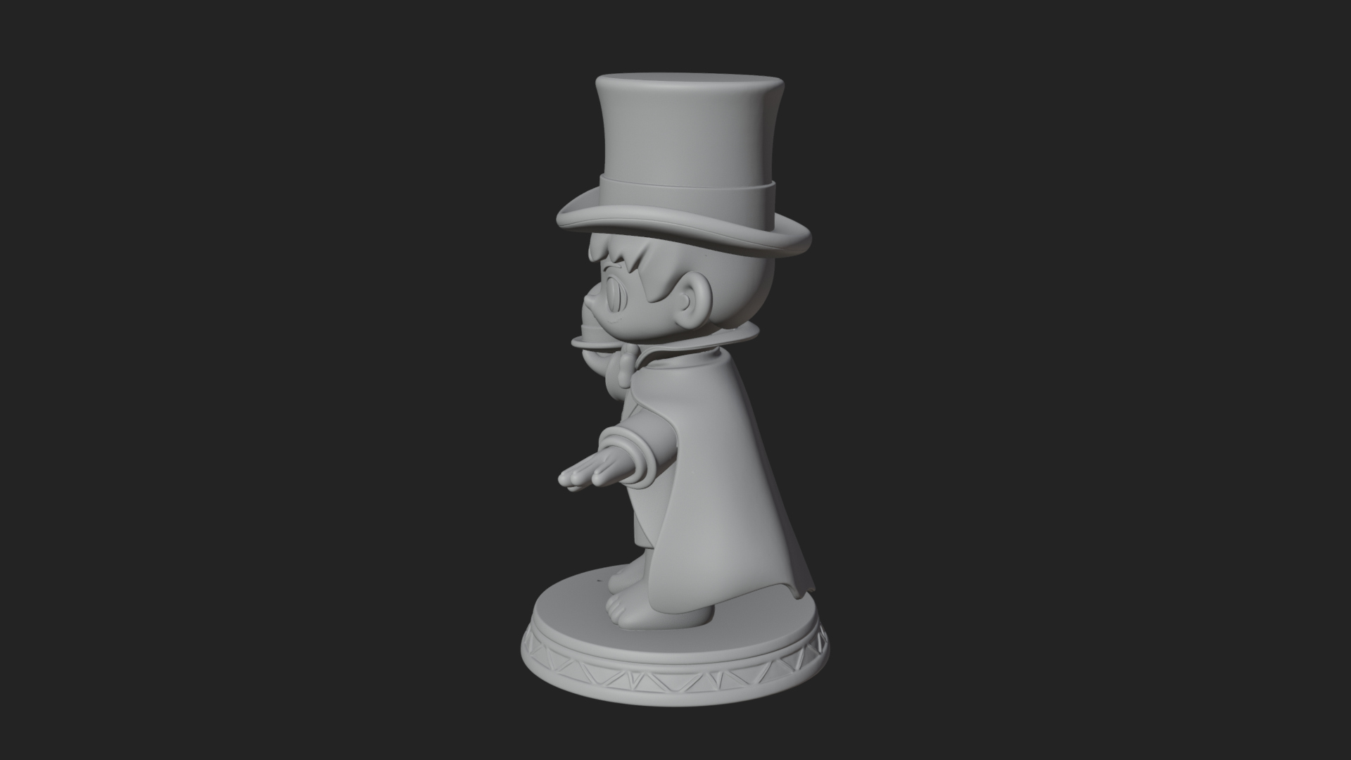 Chibi Magician with Rabbit Statue Design 3 3D Print Model 3D Model