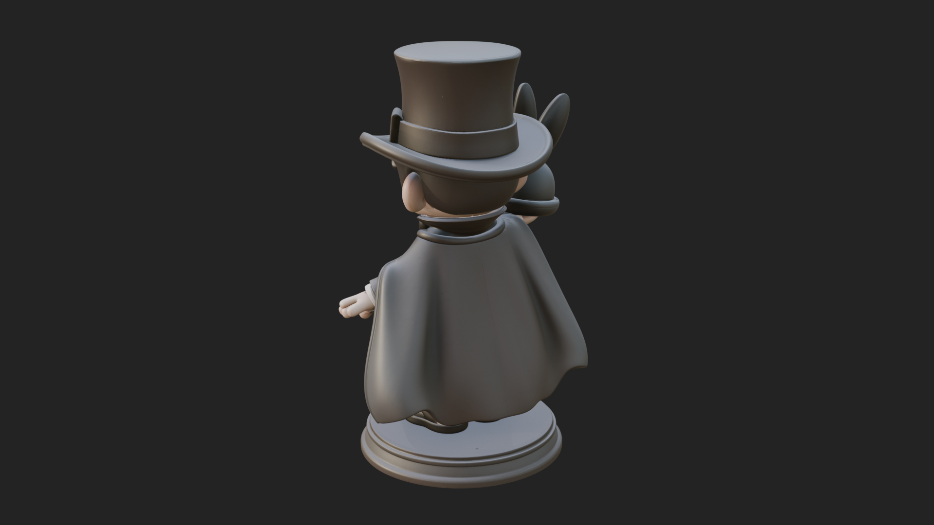 Chibi Magician with Rabbit Statue Design 4 3D Print Model 3D Model