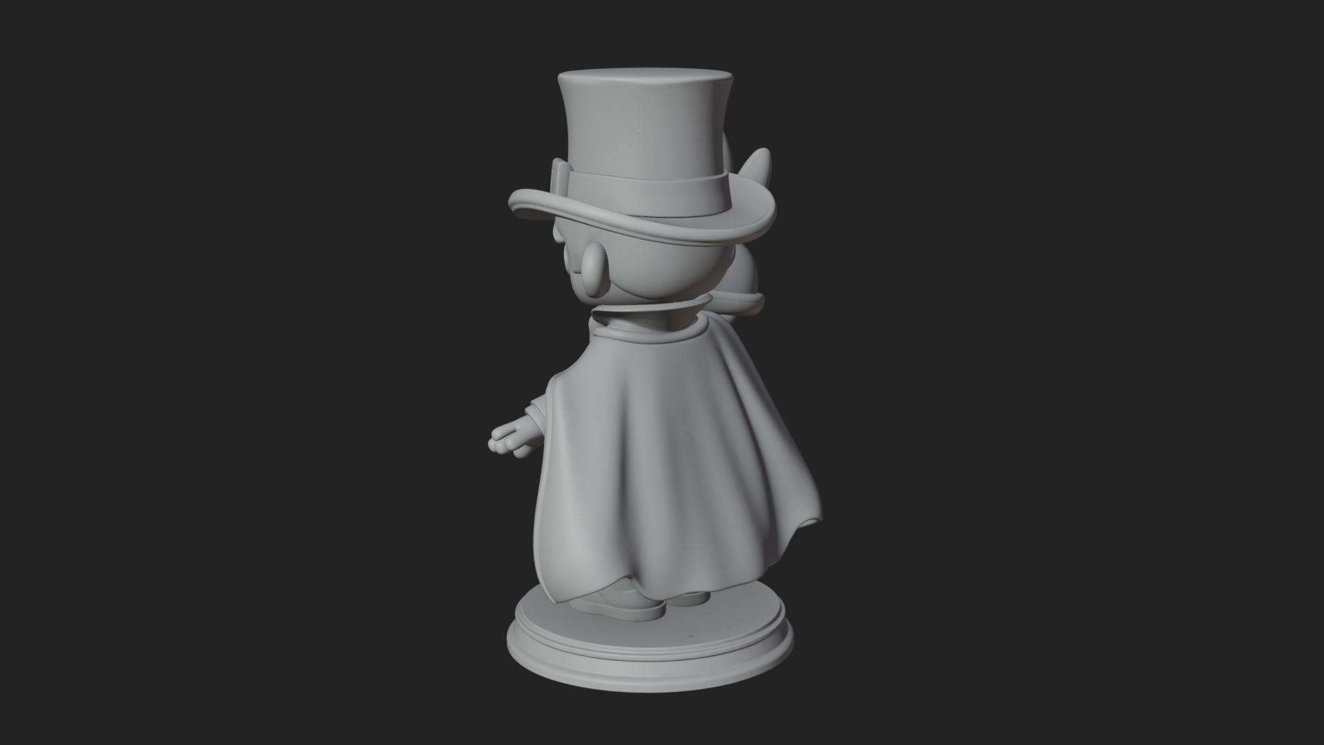 Chibi Magician with Rabbit Statue Design 4 3D Print Model 3D Model
