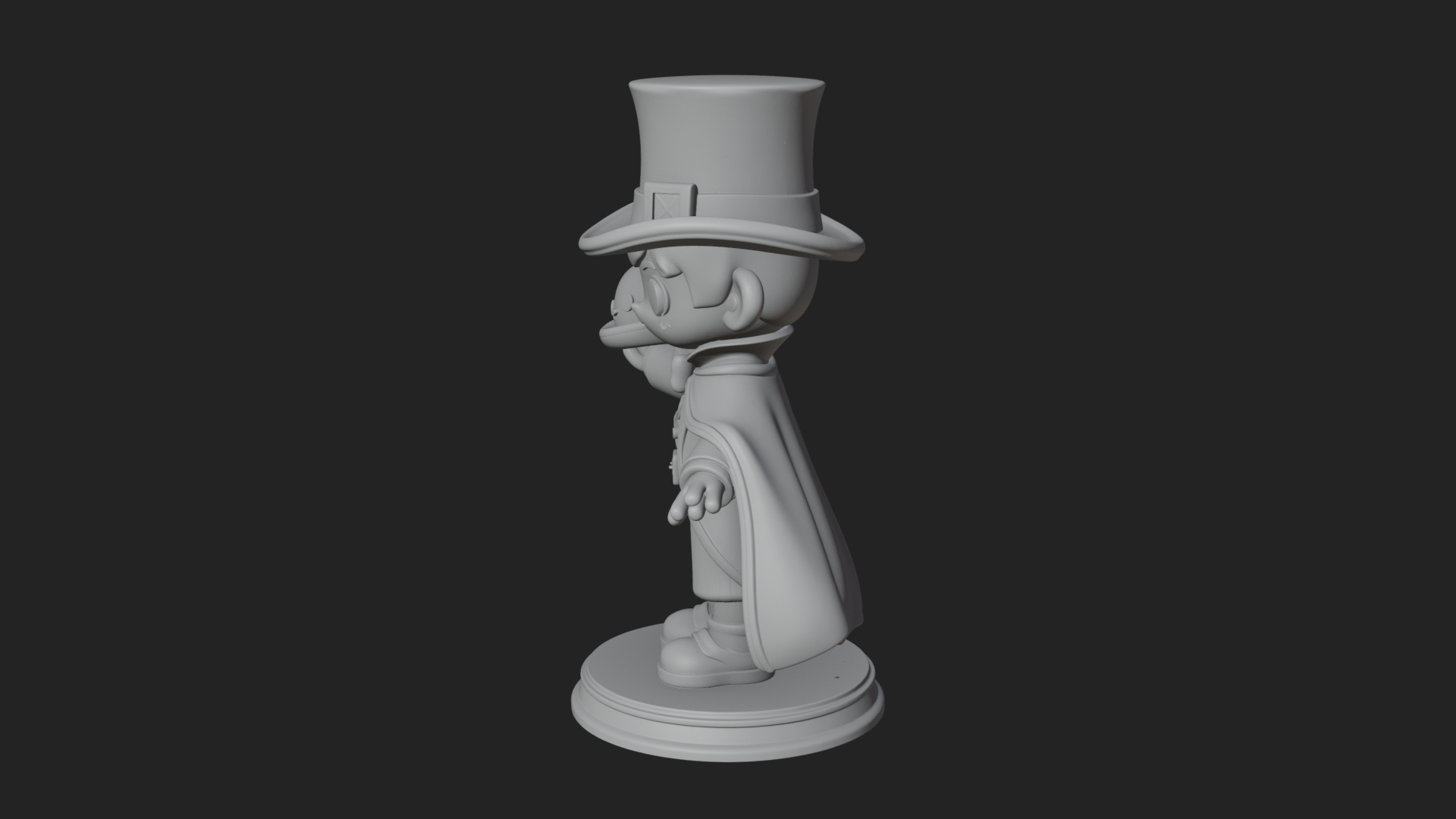 Chibi Magician with Rabbit Statue Design 4 3D Print Model 3D Model