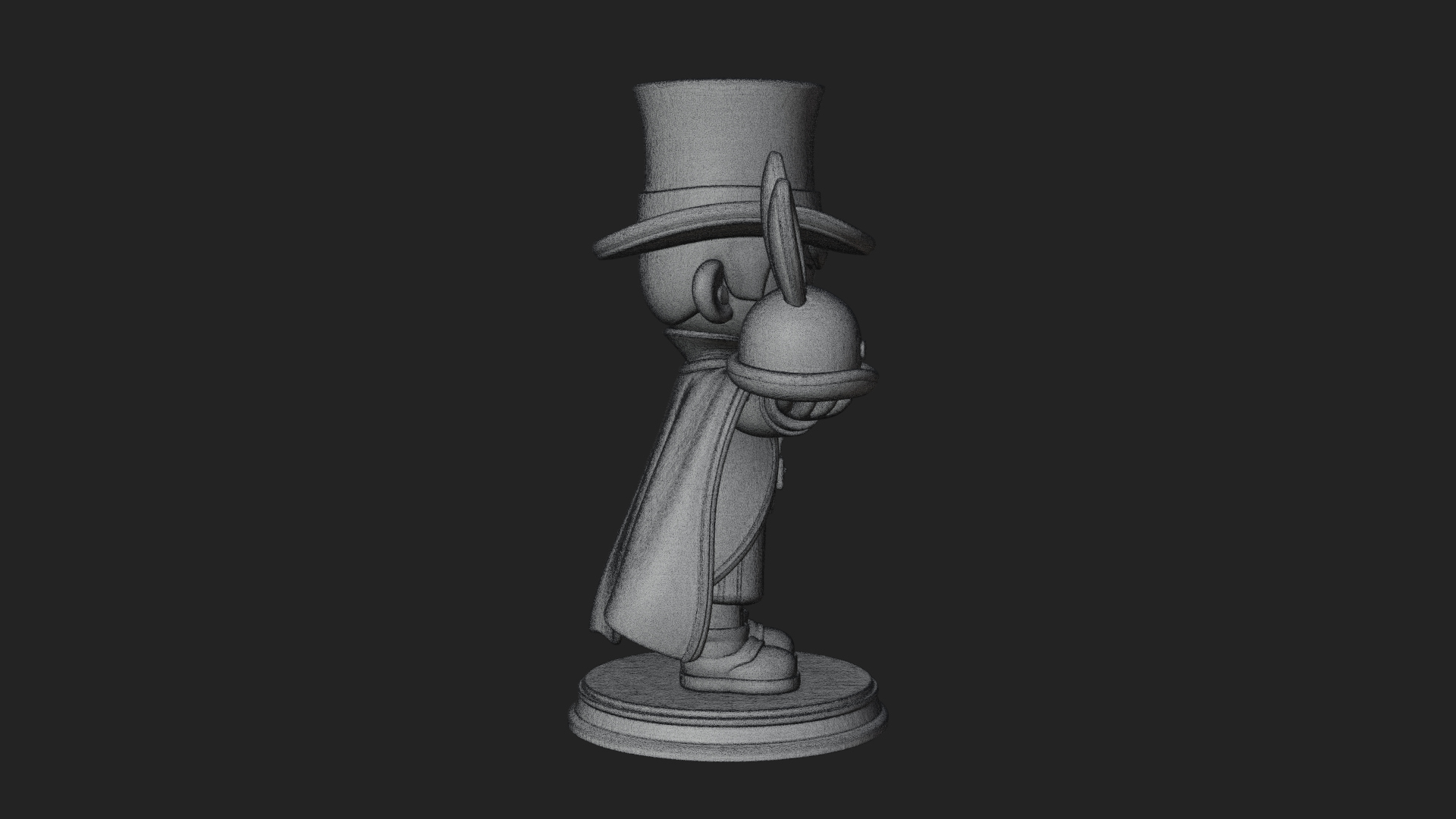 Chibi Magician with Rabbit Statue Design 4 3D Print Model 3D Model