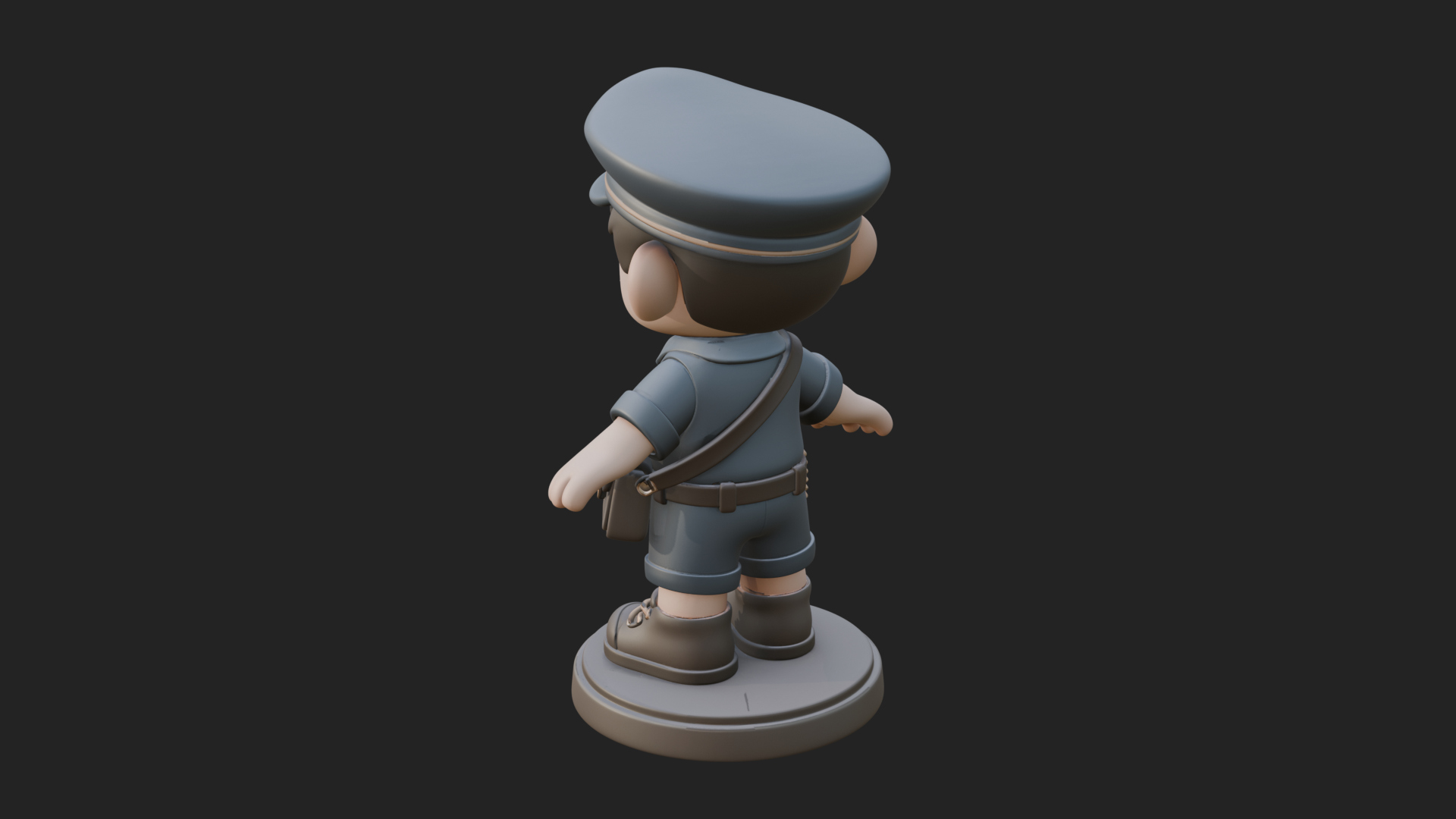Chibi Mail Carrier Statue Design 1 3D Print Model 3D Model