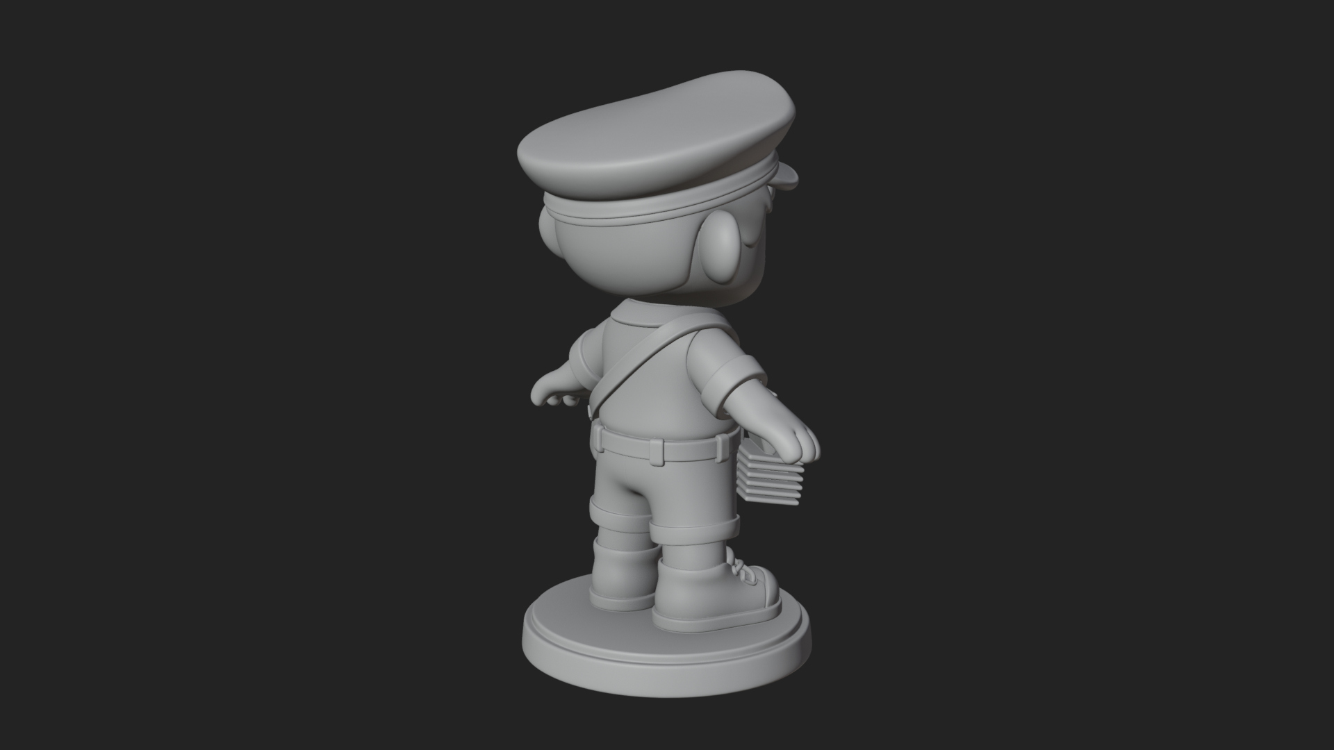 Chibi Mail Carrier Statue Design 1 3D Print Model 3D Model
