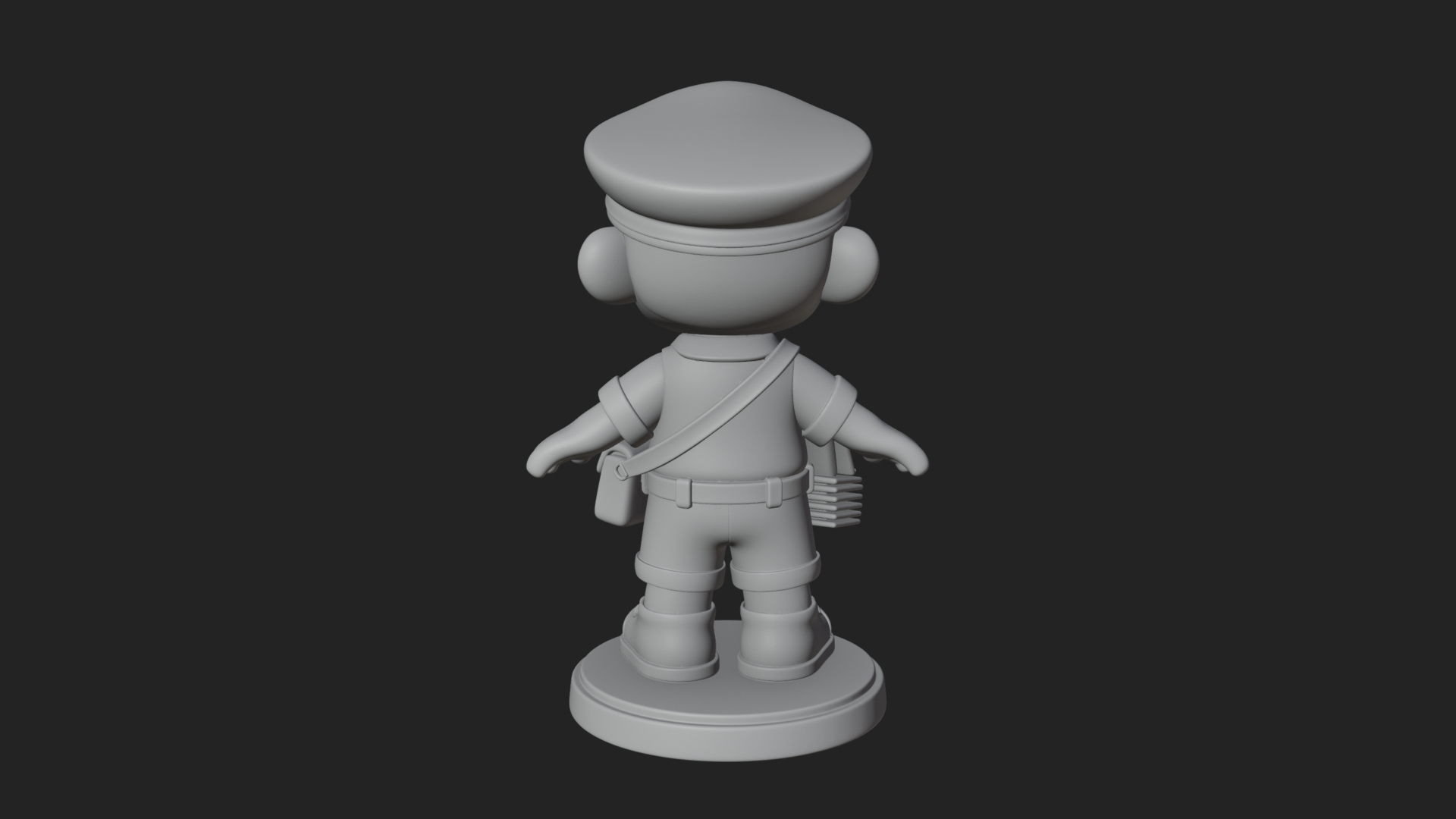 Chibi Mail Carrier Statue Design 1 3D Print Model 3D Model