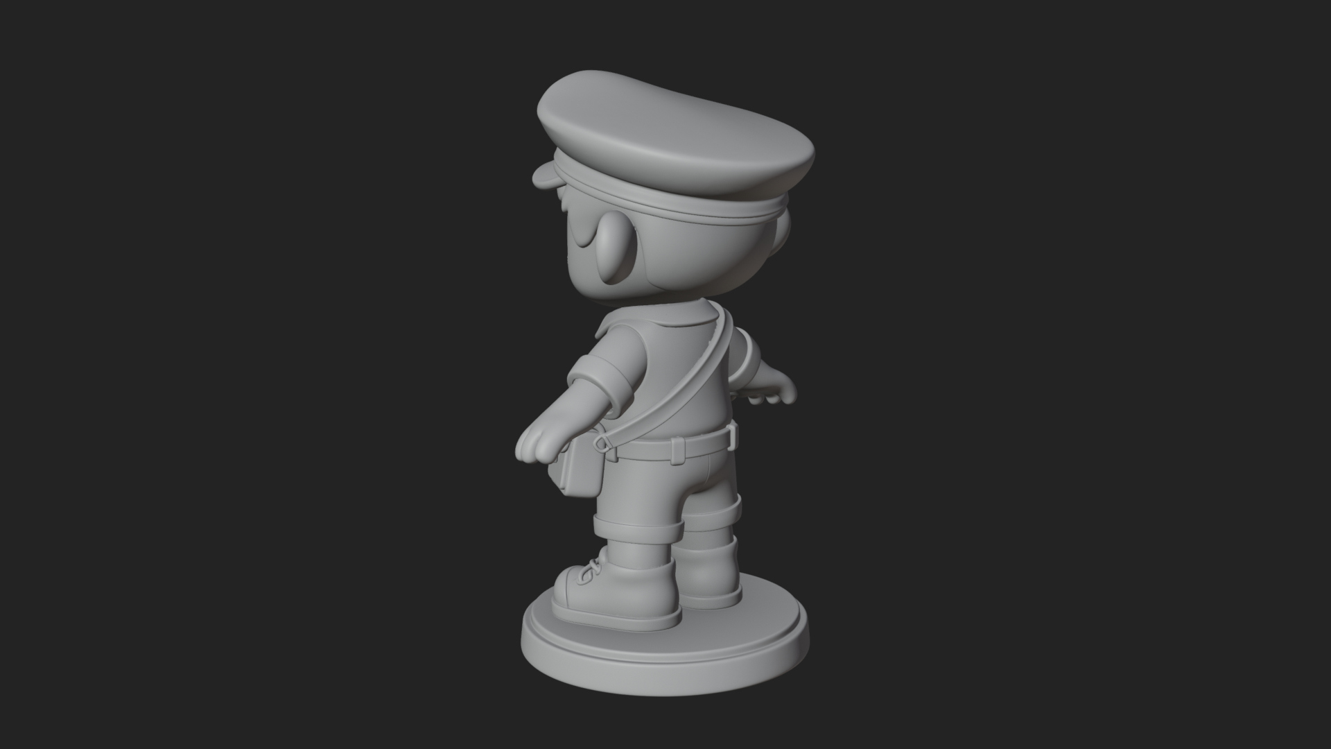 Chibi Mail Carrier Statue Design 1 3D Print Model 3D Model