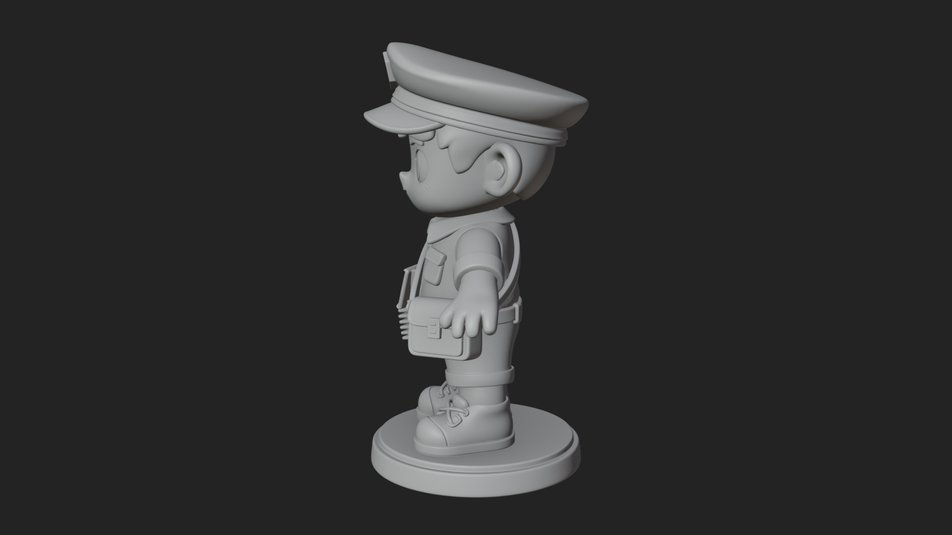 Chibi Mail Carrier Statue Design 1 3D Print Model 3D Model