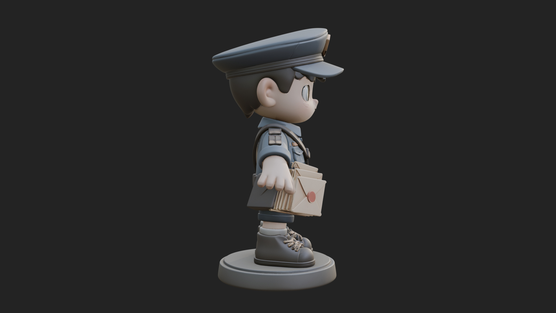 Chibi Mail Carrier Statue Design 2 3D Print Model 3D Model