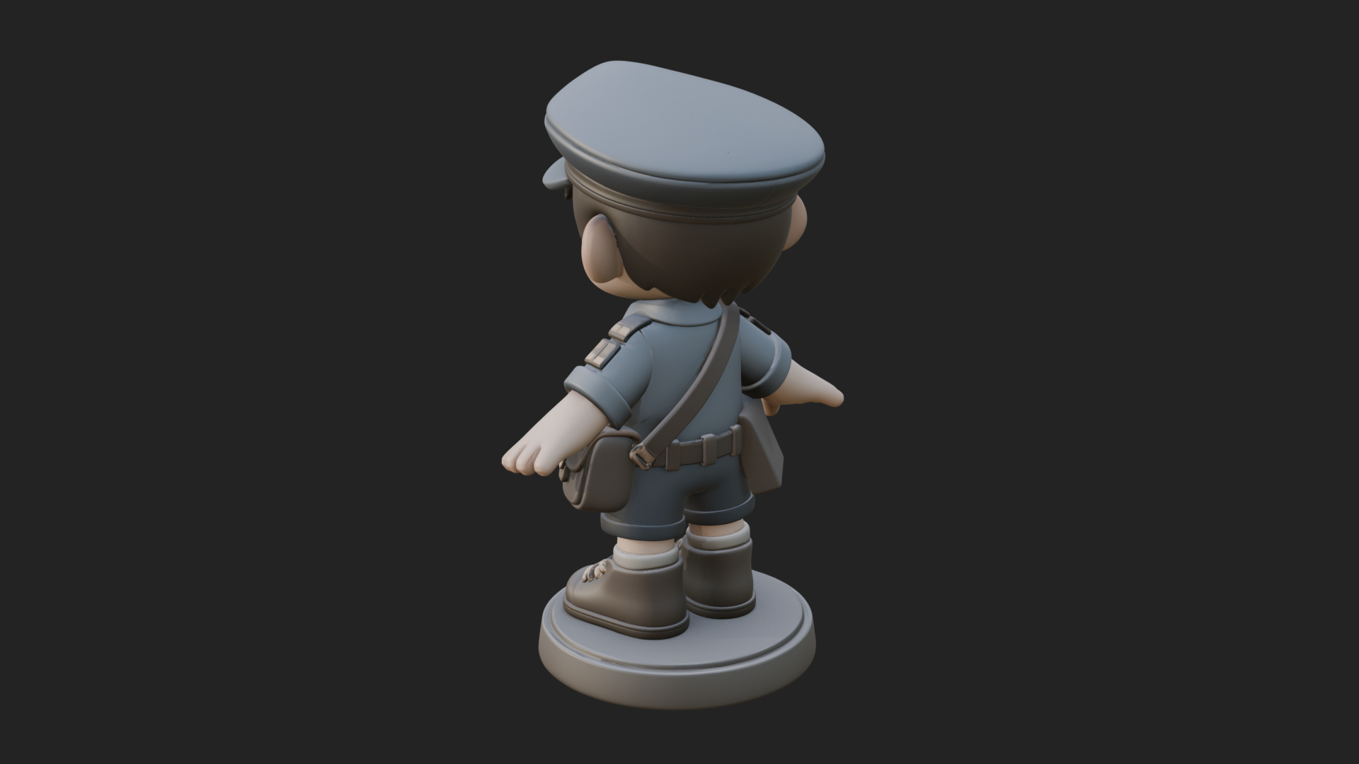 Chibi Mail Carrier Statue Design 2 3D Print Model 3D Model