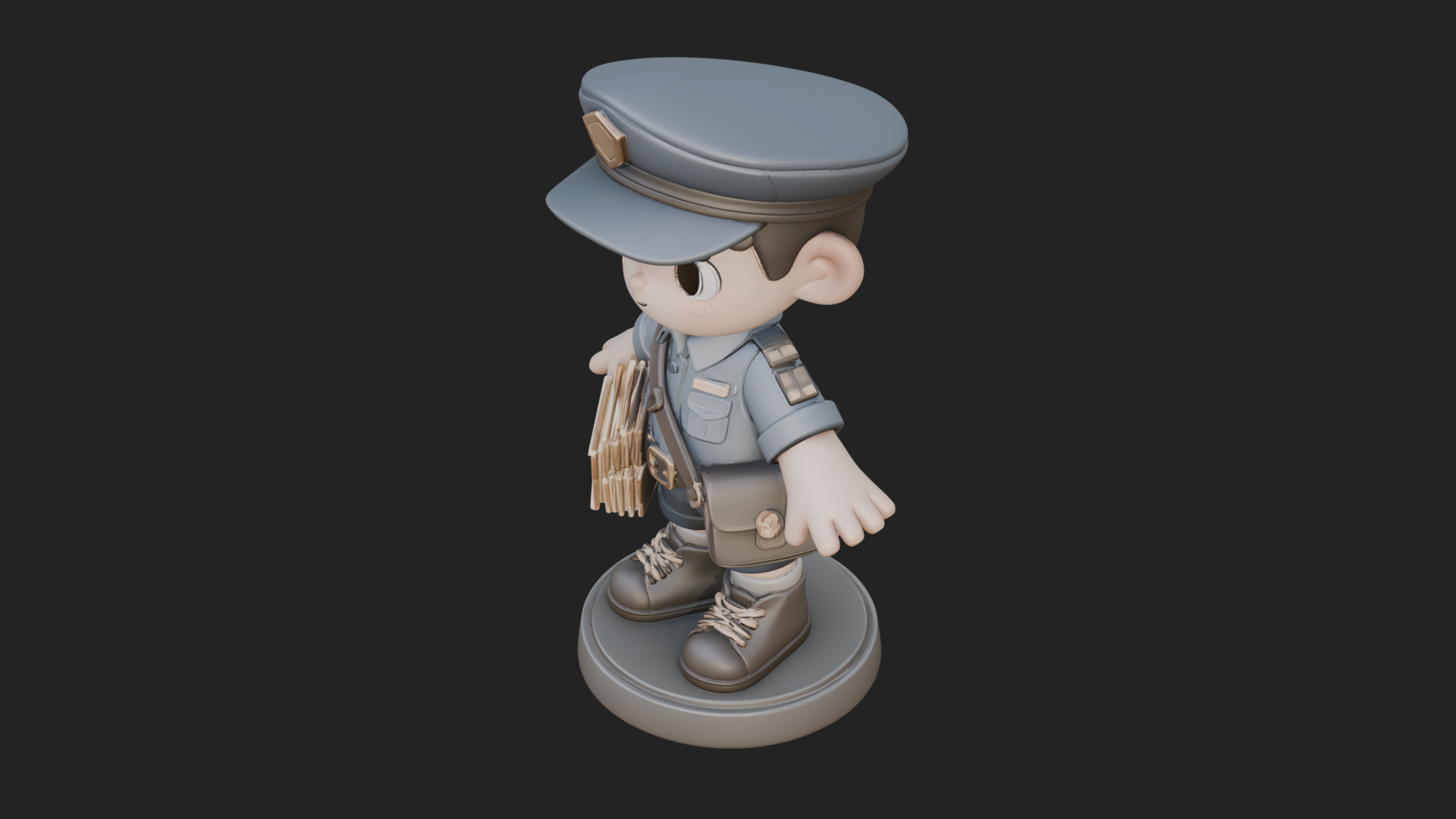 Chibi Mail Carrier Statue Design 2 3D Print Model 3D Model