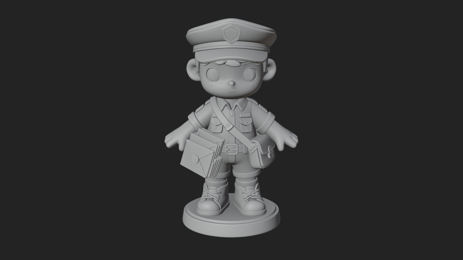 Chibi Mail Carrier Statue Design 2 3D Print Model 3D Model