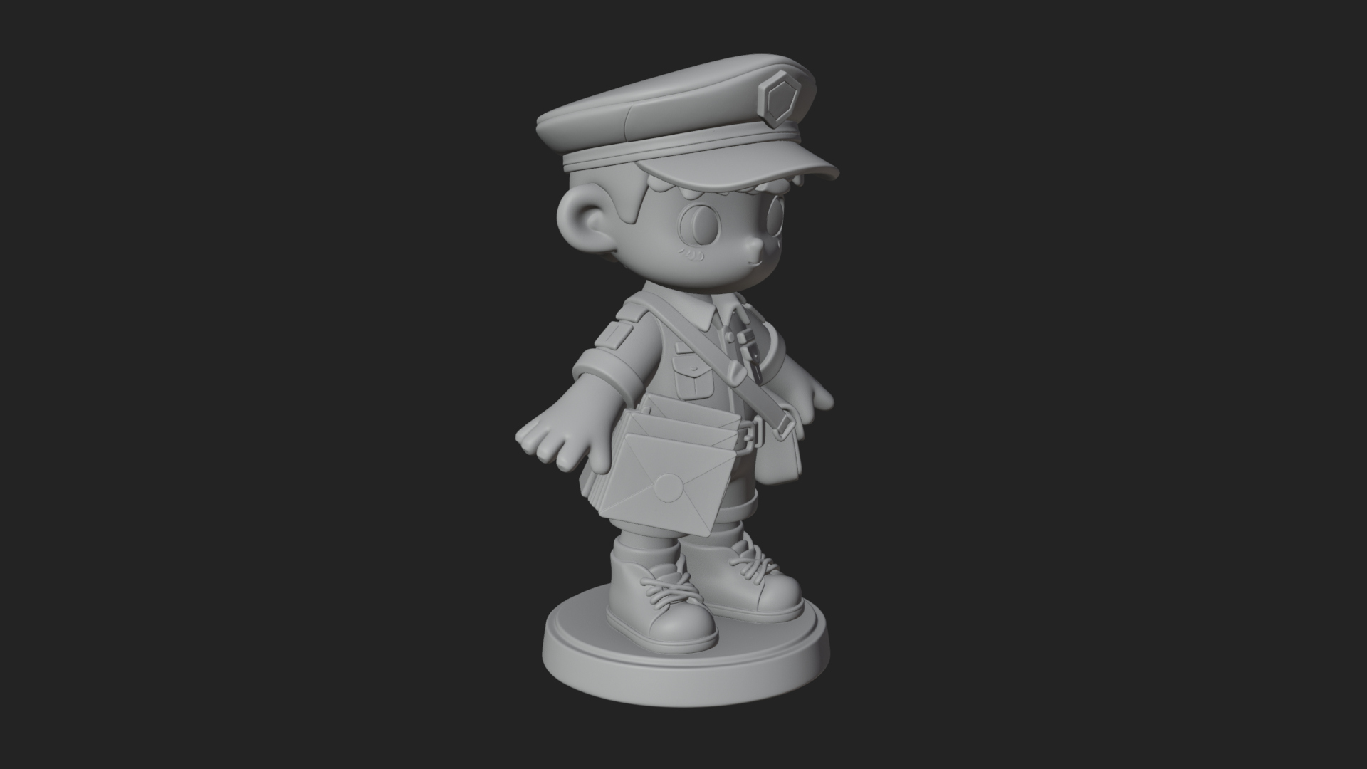 Chibi Mail Carrier Statue Design 2 3D Print Model 3D Model