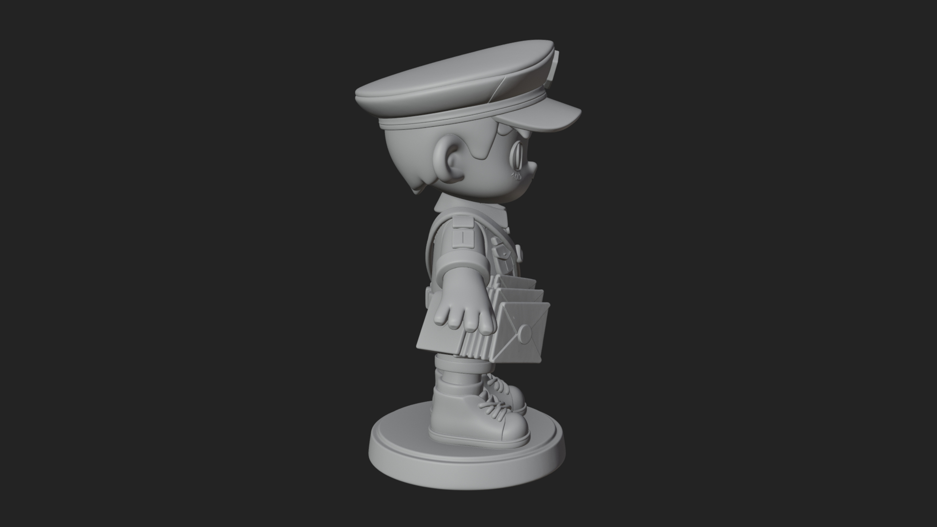 Chibi Mail Carrier Statue Design 2 3D Print Model 3D Model