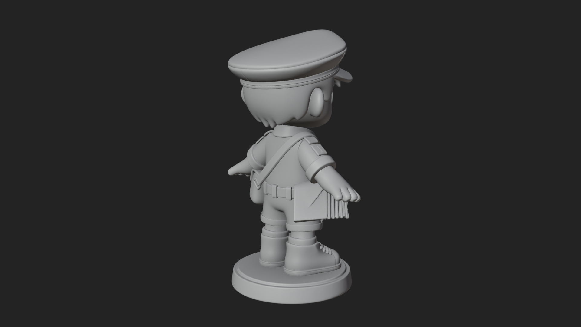 Chibi Mail Carrier Statue Design 2 3D Print Model 3D Model