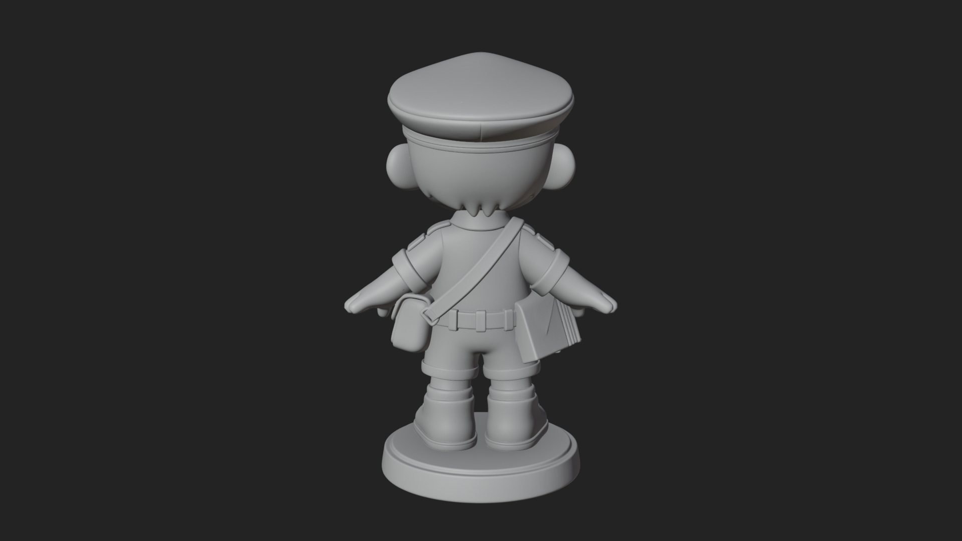 Chibi Mail Carrier Statue Design 2 3D Print Model 3D Model