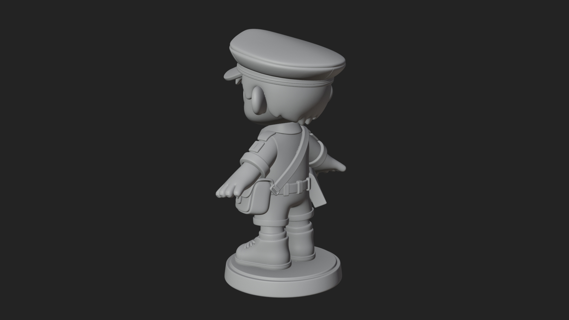 Chibi Mail Carrier Statue Design 2 3D Print Model 3D Model