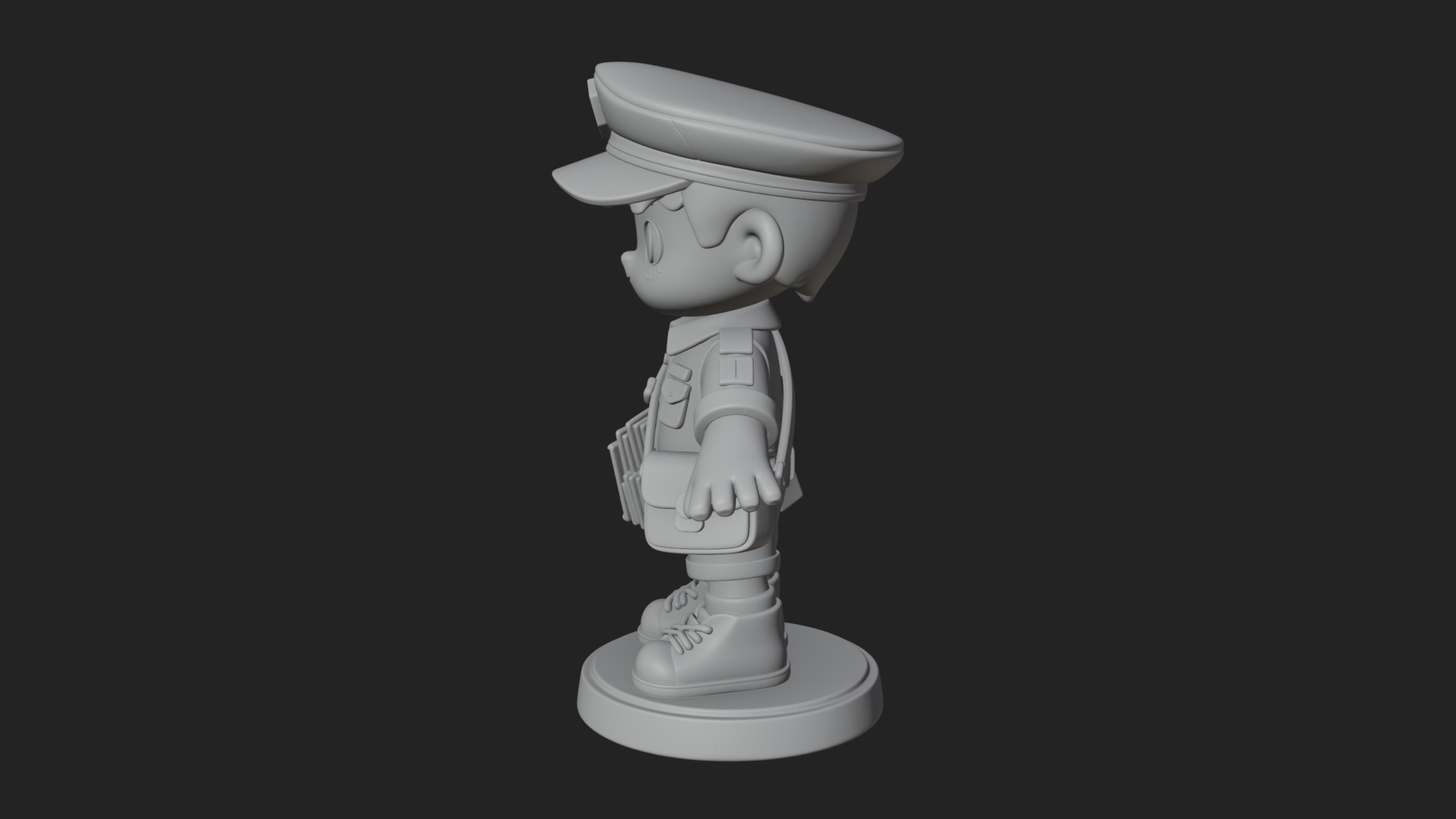 Chibi Mail Carrier Statue Design 2 3D Print Model 3D Model