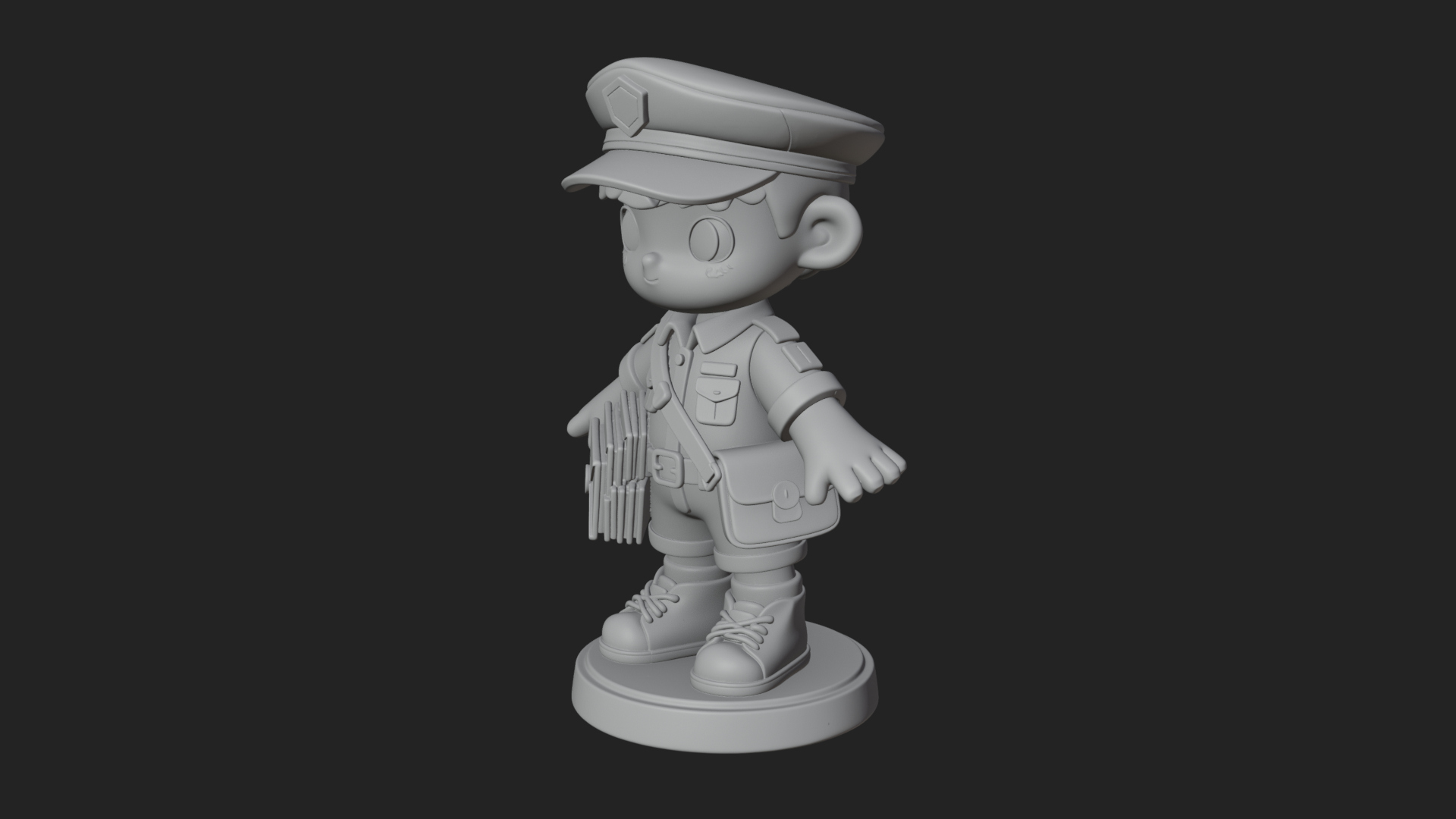 Chibi Mail Carrier Statue Design 2 3D Print Model 3D Model