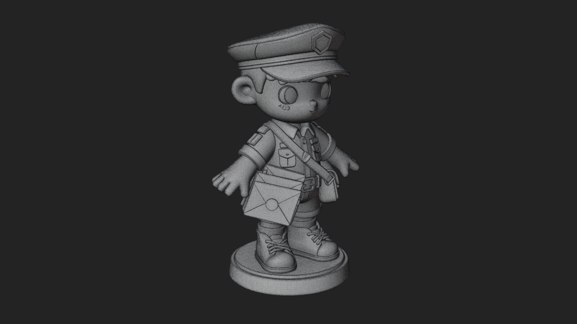 Chibi Mail Carrier Statue Design 2 3D Print Model 3D Model