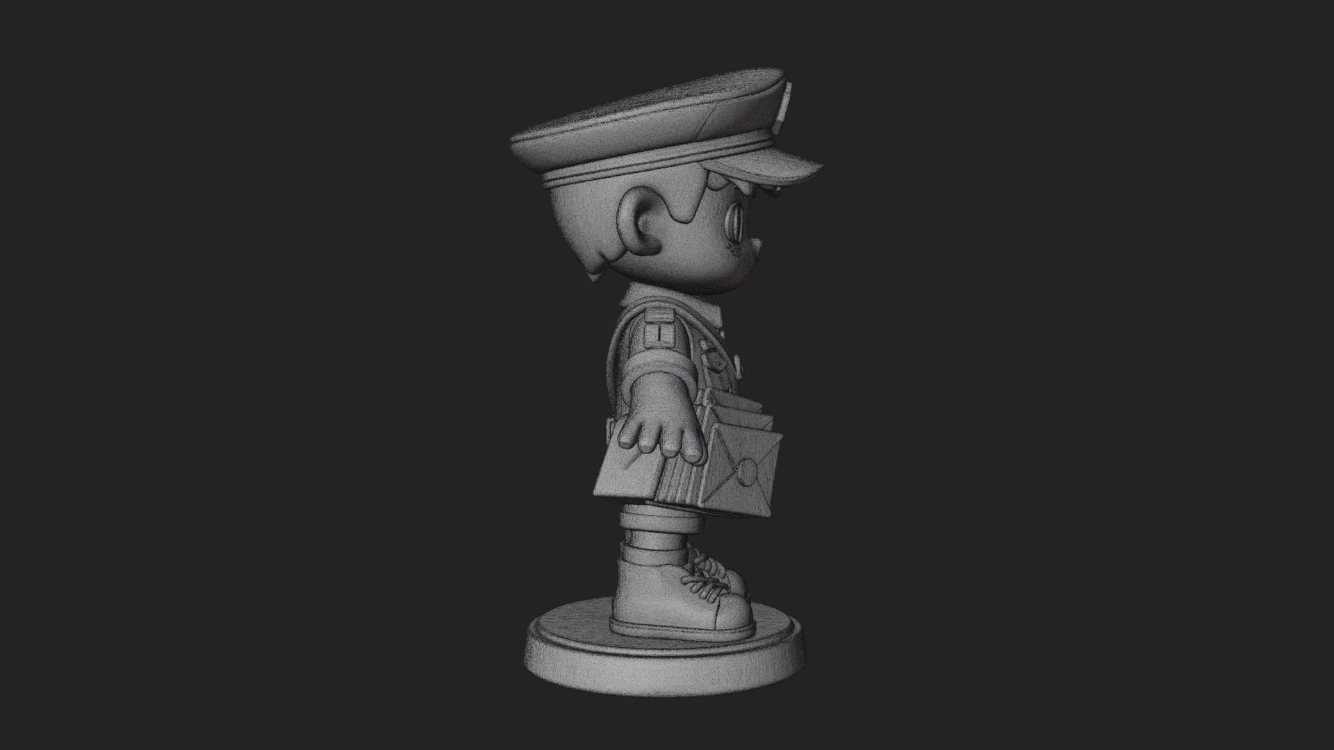 Chibi Mail Carrier Statue Design 2 3D Print Model 3D Model
