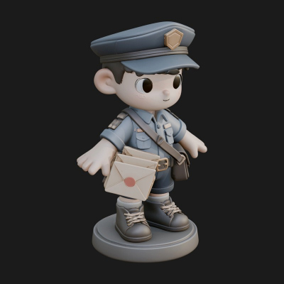 Chibi Mail Carrier Statue Design 2 3D Print Model