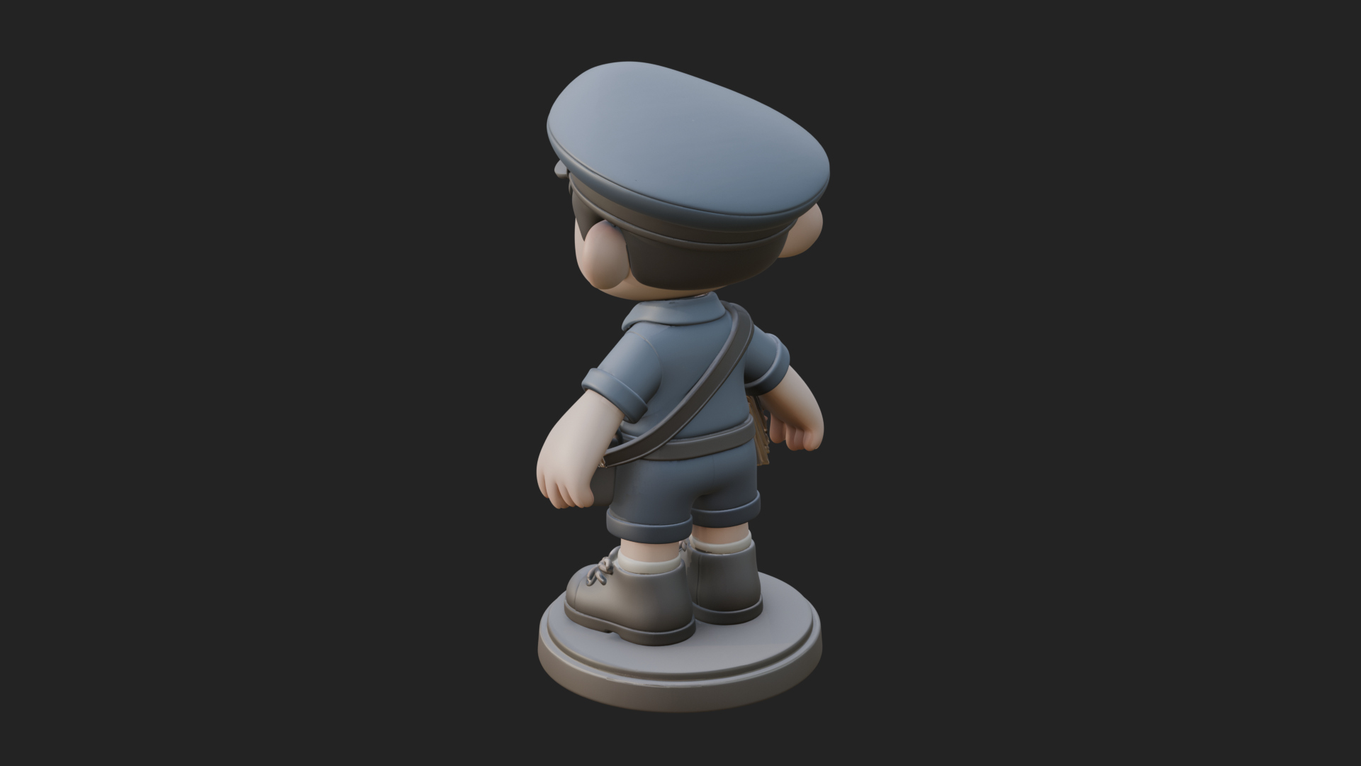 Chibi Mail Carrier Statue Design 3 3D Print Model 3D Model
