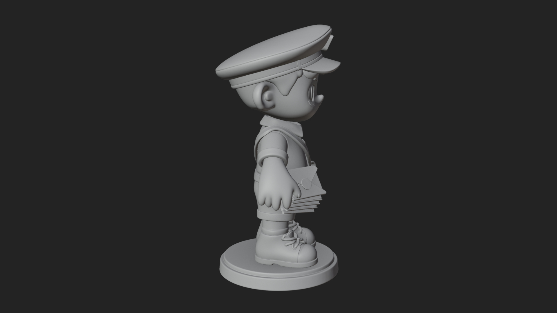 Chibi Mail Carrier Statue Design 3 3D Print Model 3D Model