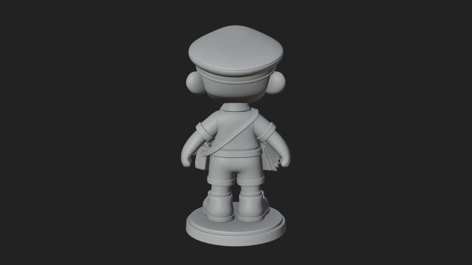 Chibi Mail Carrier Statue Design 3 3D Print Model 3D Model