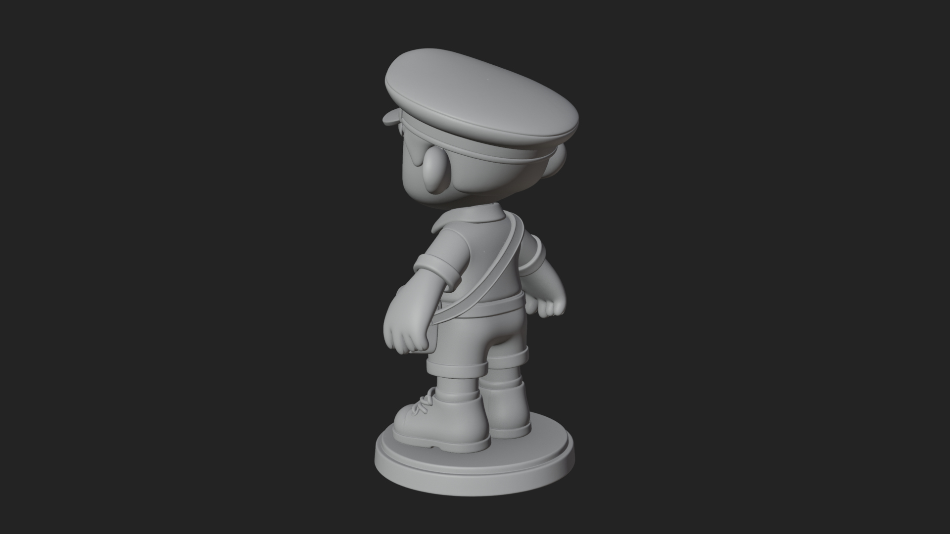 Chibi Mail Carrier Statue Design 3 3D Print Model 3D Model