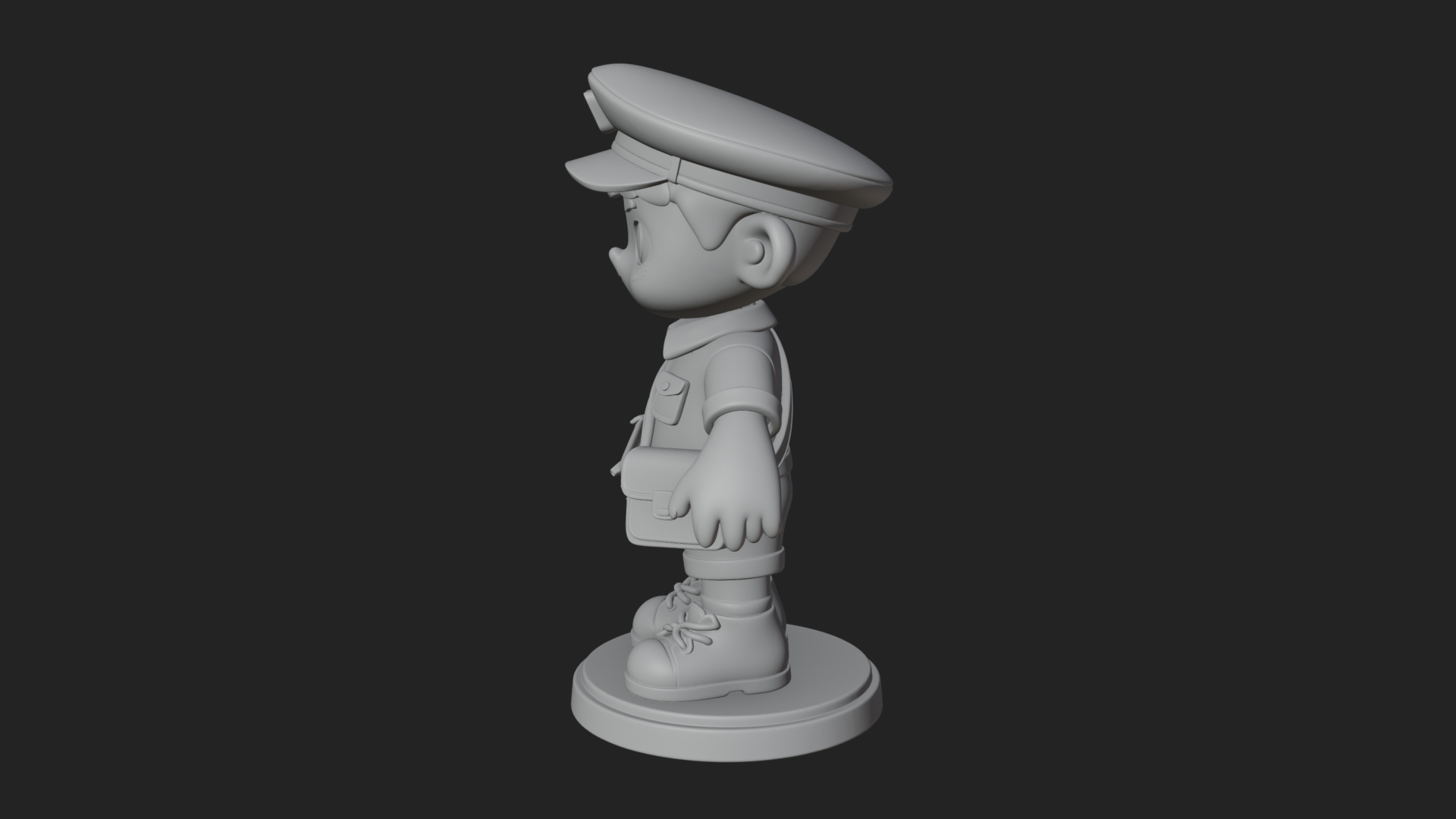 Chibi Mail Carrier Statue Design 3 3D Print Model 3D Model
