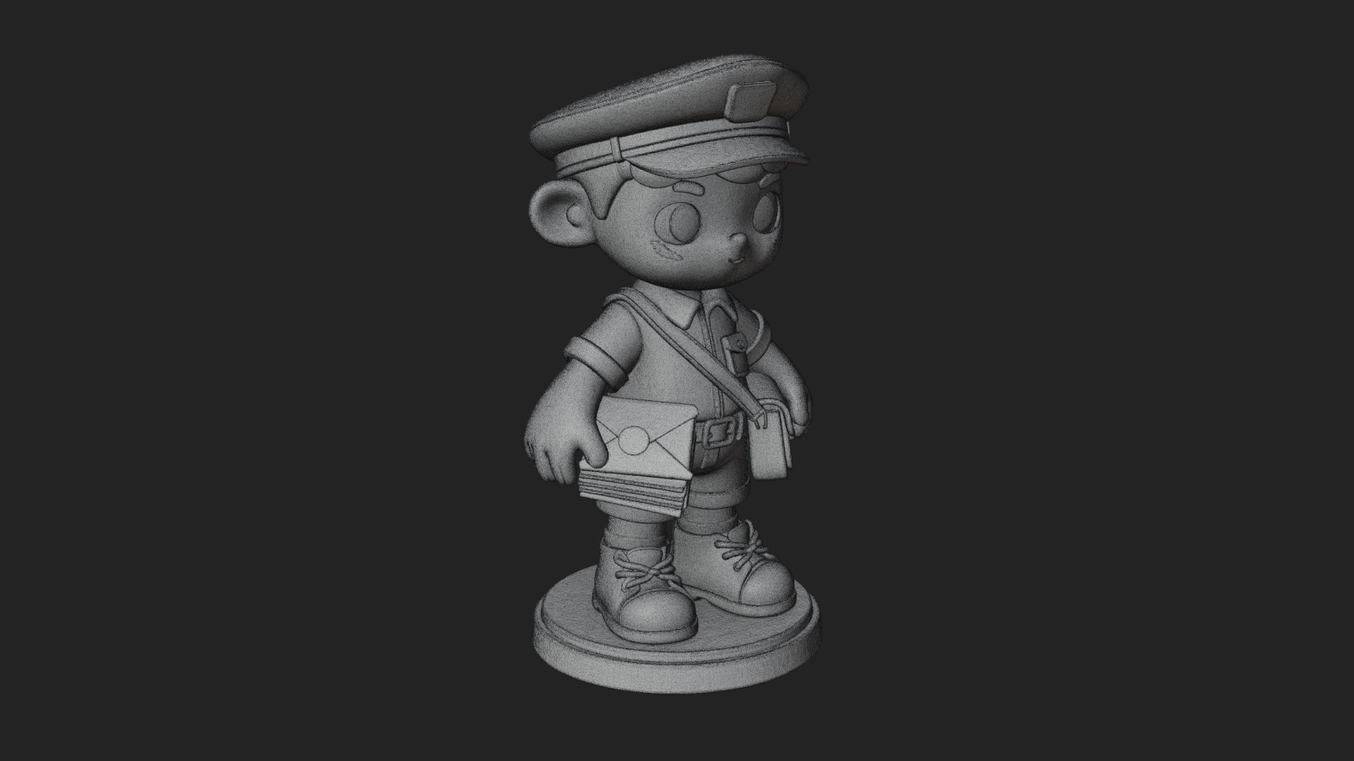 Chibi Mail Carrier Statue Design 3 3D Print Model 3D Model